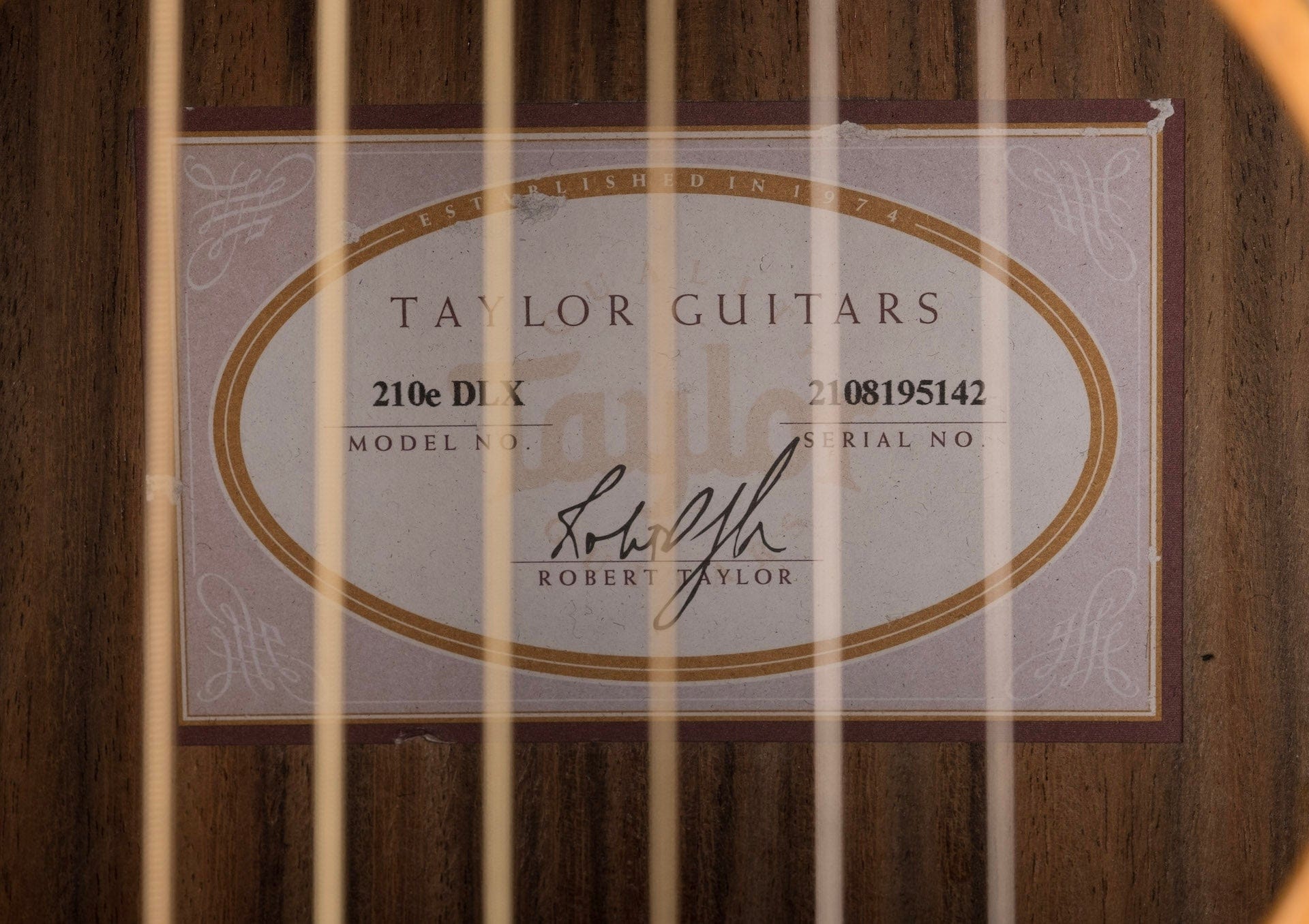 Pre Owned Taylor 210e DLX Natural Acoustic Electric Guitar With OHSC - Image 11