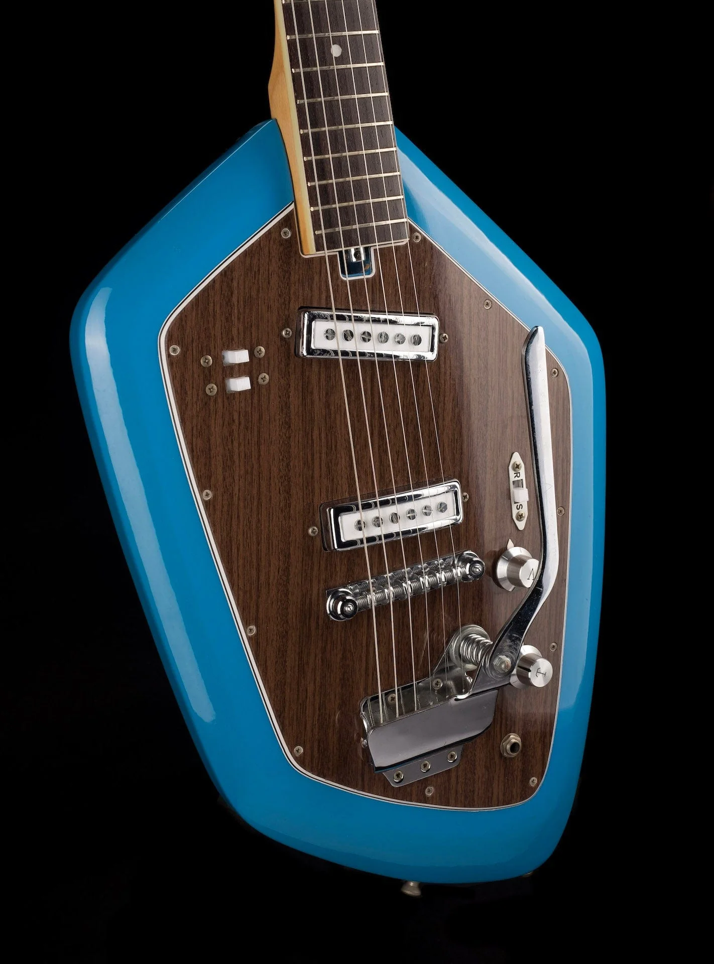 Vintage Teisco Del Rey 60's EV-2T Blue With Case - Image 10