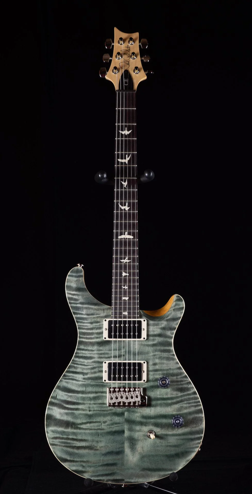 PRS CE 24 Flame Top Trampas Green Finish Bolt On Electric Guitar With Gig Bag - Image 2