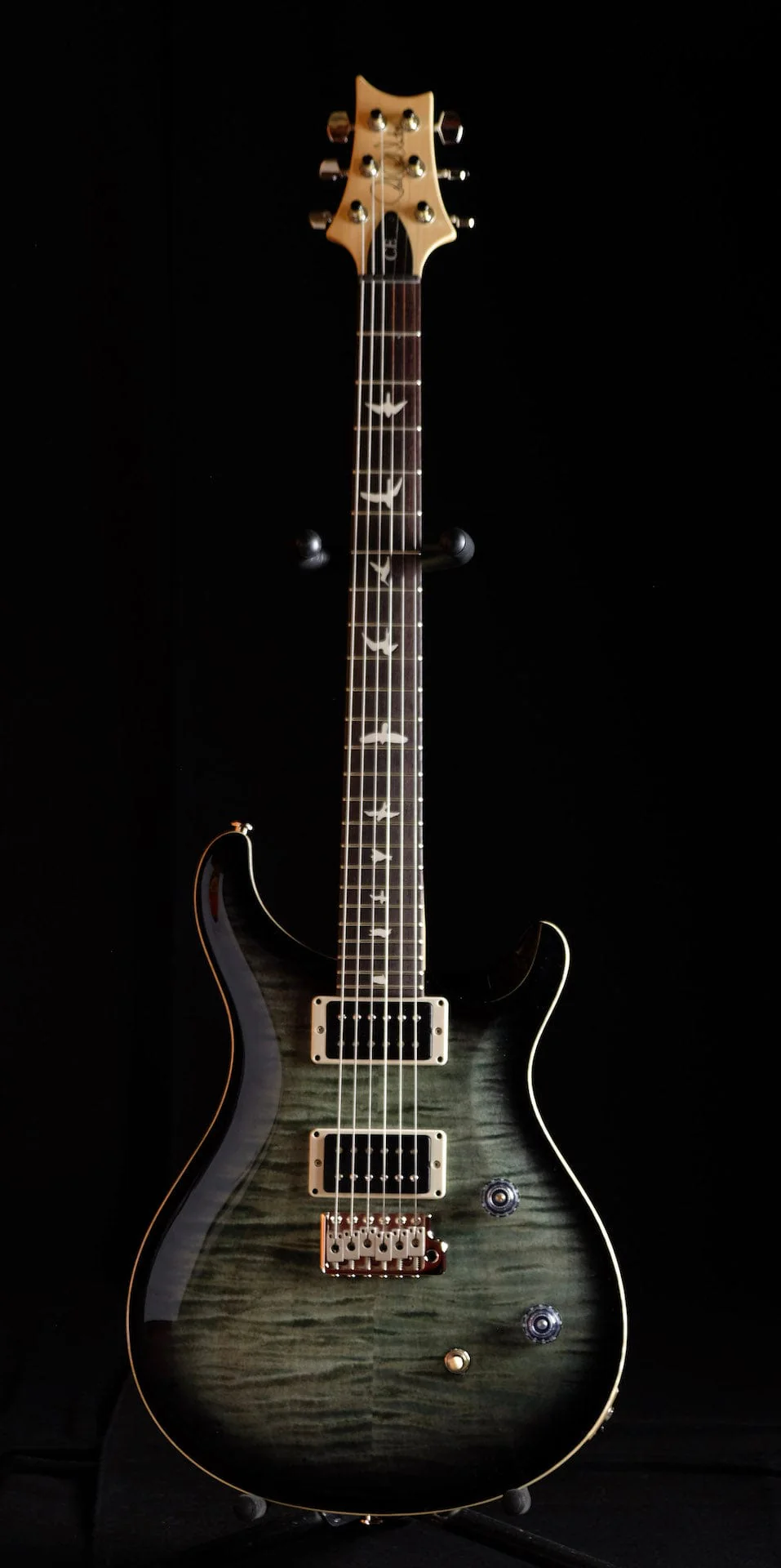 PRS CE 24 Flame Top Trampas Green Smokeburst Bolt On Electric Guitar With Bag - Image 2