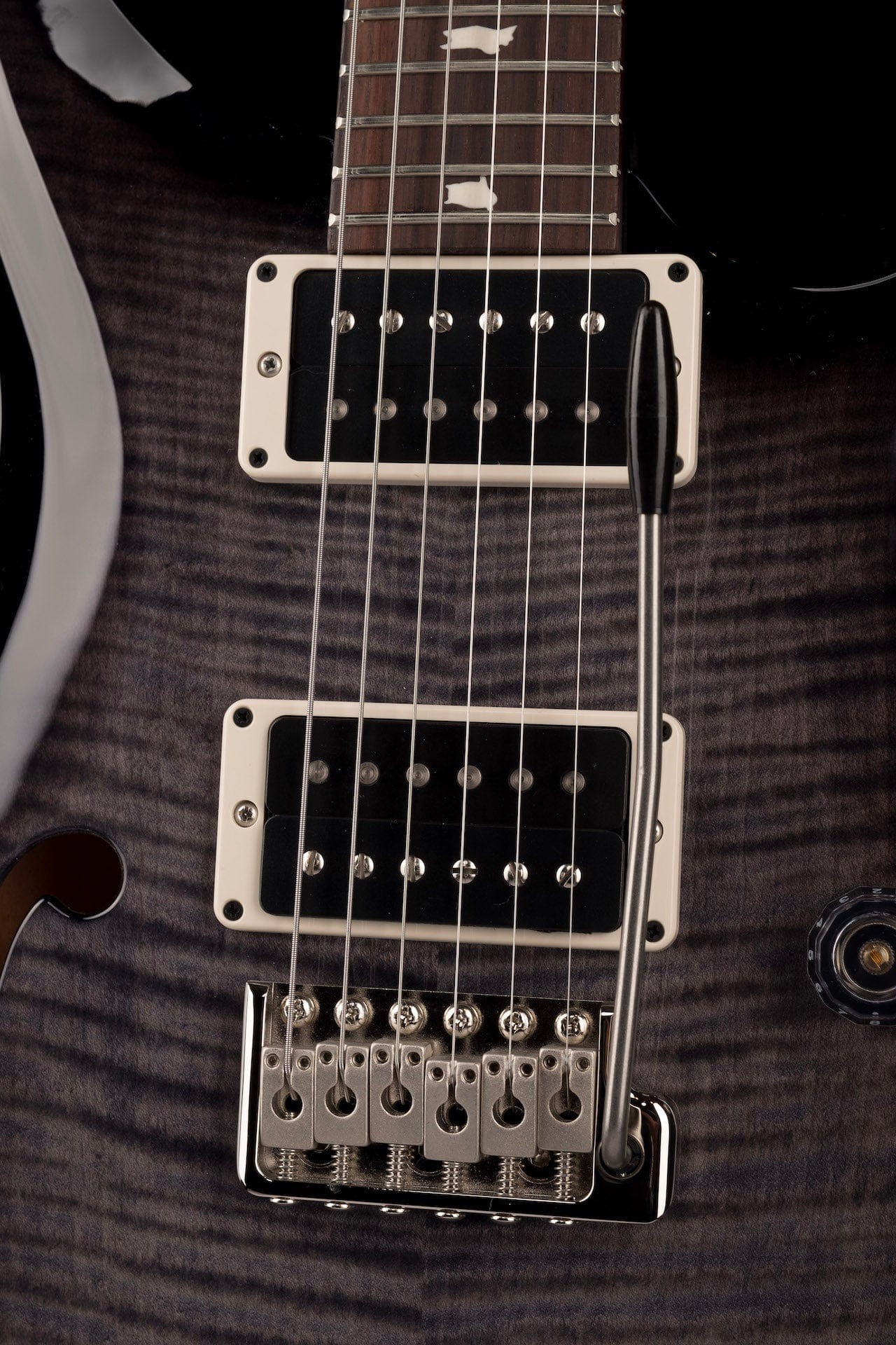 PRS CE24 Semi-Hollow Custom Color Faded Gray Black Smokewrap Burst - Image 5