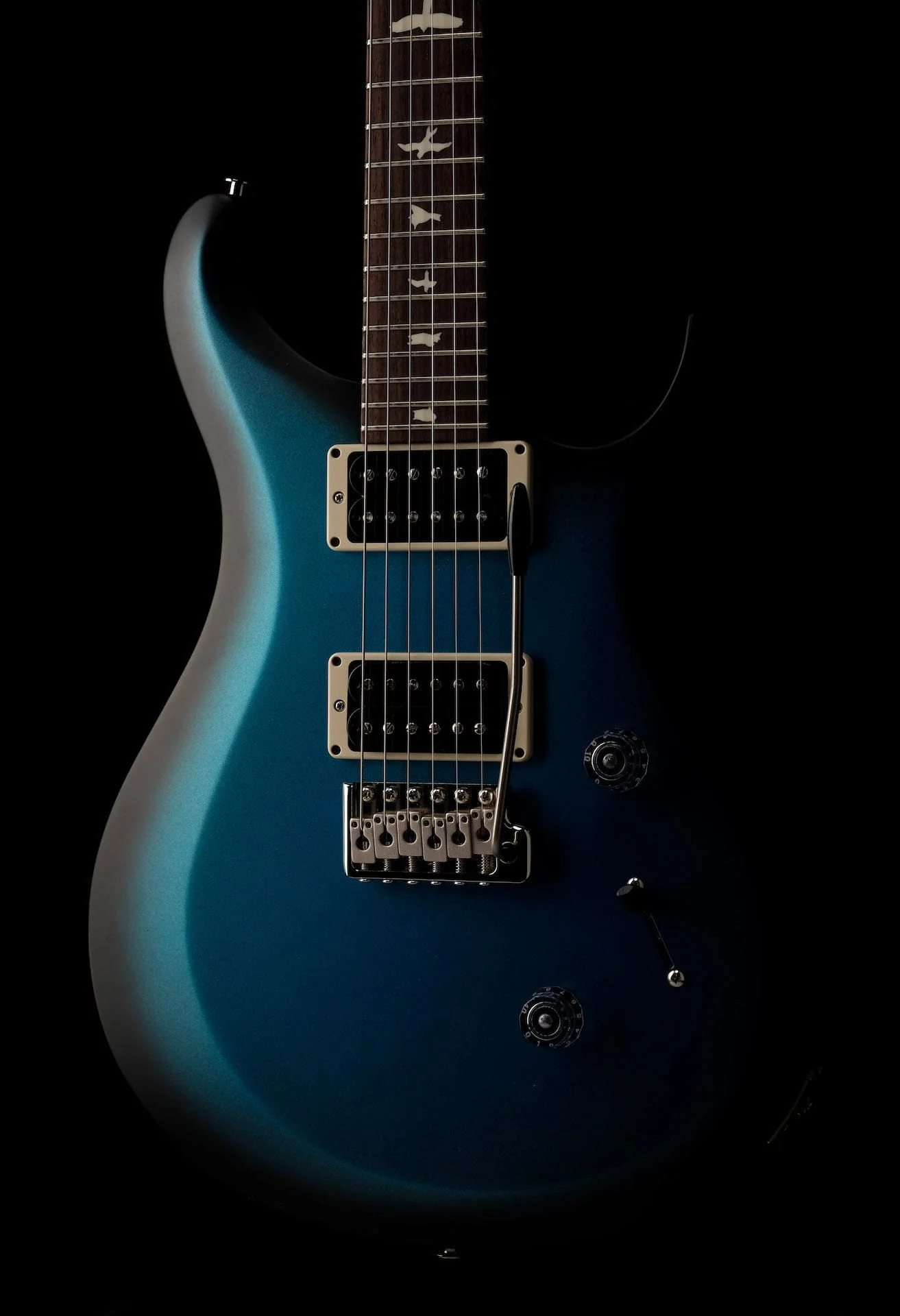 PRS S2 Custom 24 Custom Color Satin Frost Blue Metallic Smokeburst With Bag - Image 10
