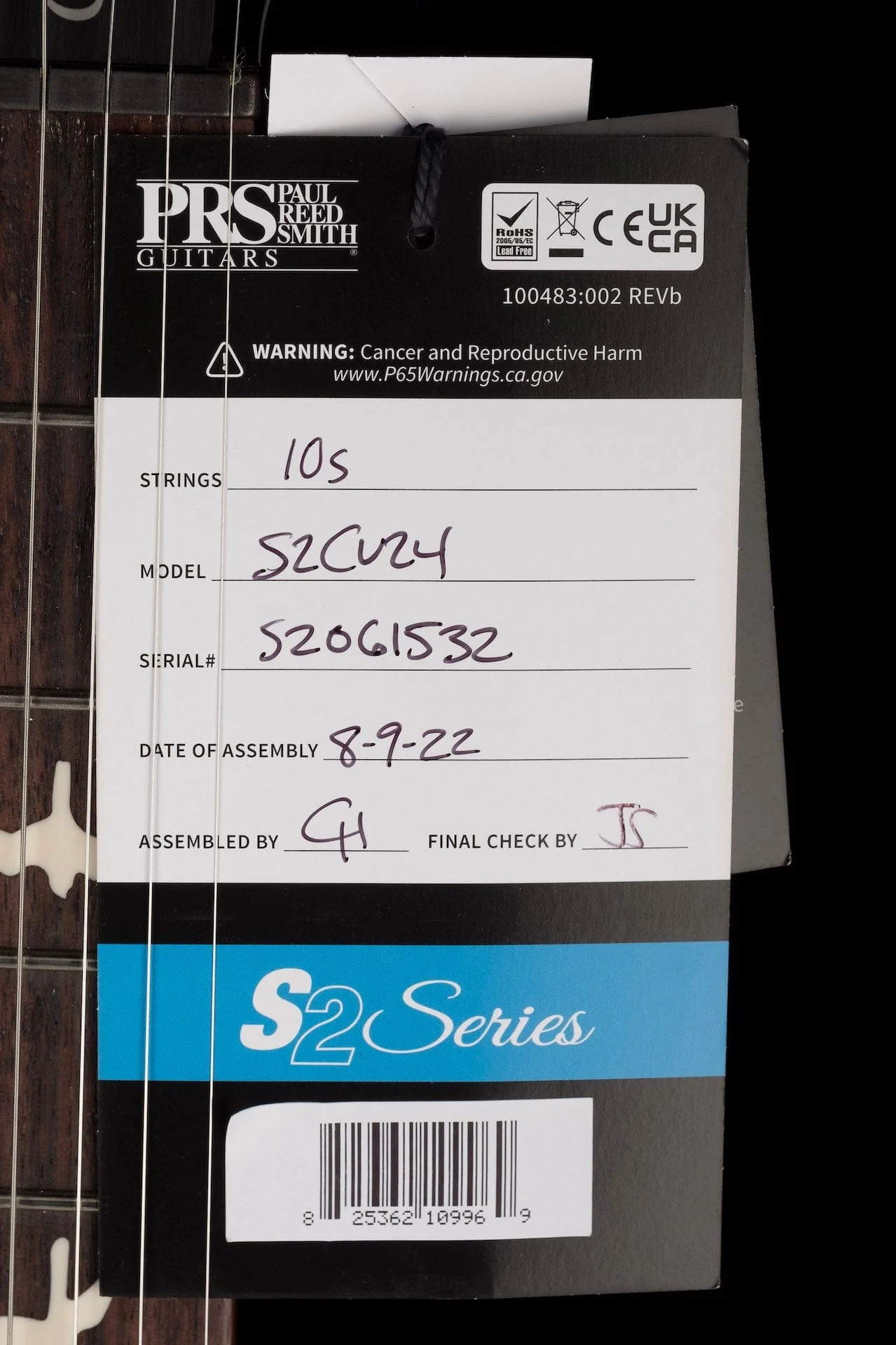 PRS S2 Custom 24 Custom Color Scarlet Smokeburst With Gig Bag - 2022 - Serial # S2061532 - Image 19