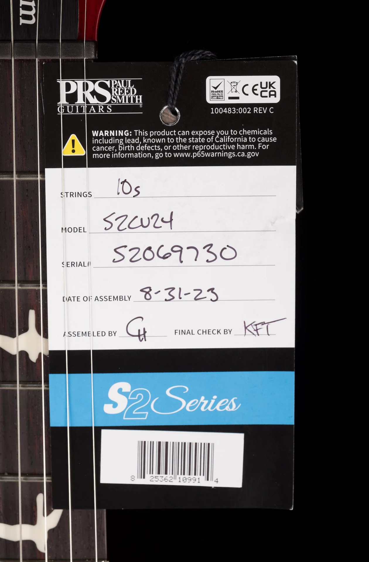 PRS S2 Custom 24 Pattern Thin Neck Bonni Pink Cherry Burst with Gig Bag - Image 19