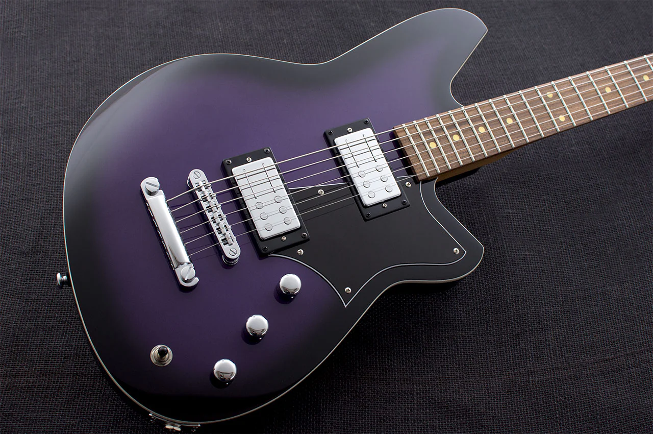 Reverend Descent RA Roasted Maple Neck Baritone Electric Guitar Purple Burst - Image 4