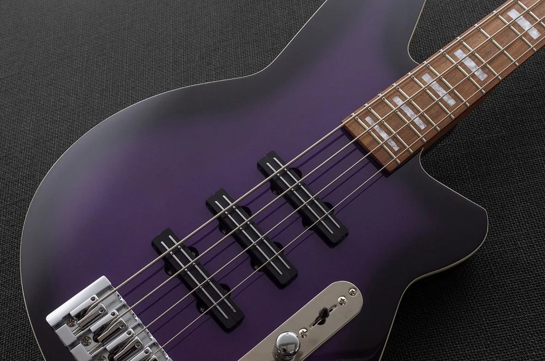 Reverend Triad Triple Pickup Electric Bass Guitar Purple Burst - Image 3