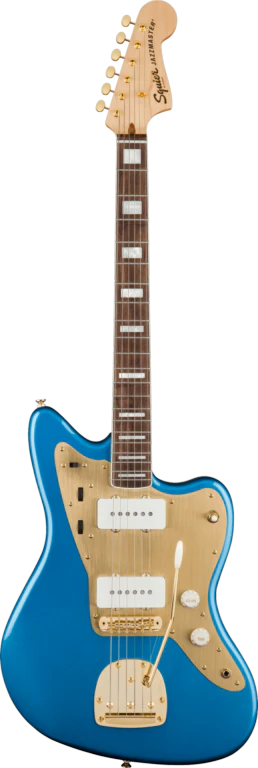 Squier 40th Anniversary Jazzmaster Gold Edition Lake Placid Blue Electric Guitar - Image 2
