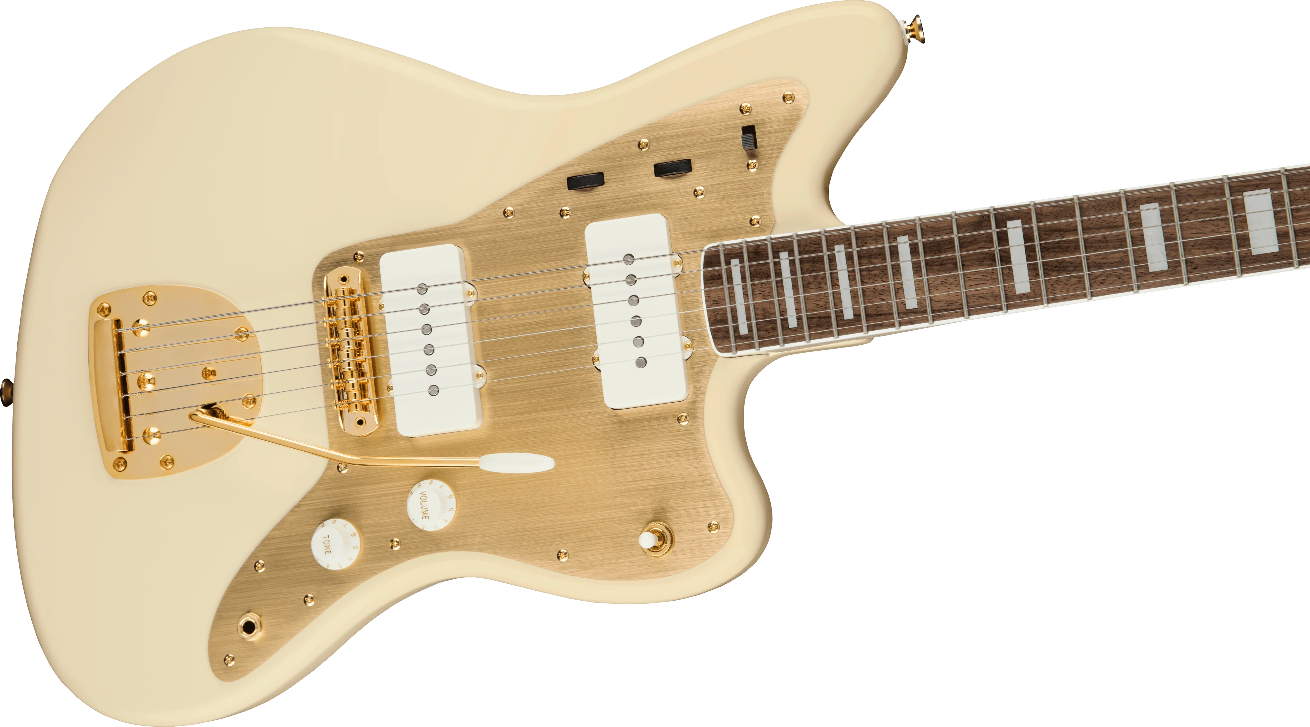 Squier 40th Anniversary Jazzmaster Gold Edition Olympic White Electric Guitar - Image 4