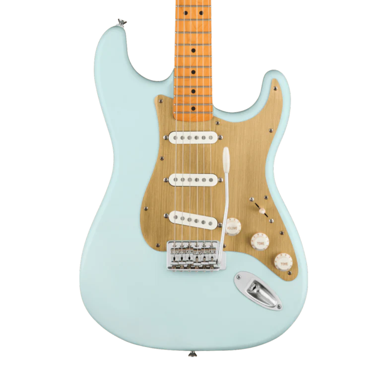 Squier 40th Anniversary Stratocaster Vintage Edition Satin Sonic Blue Electric Guitar