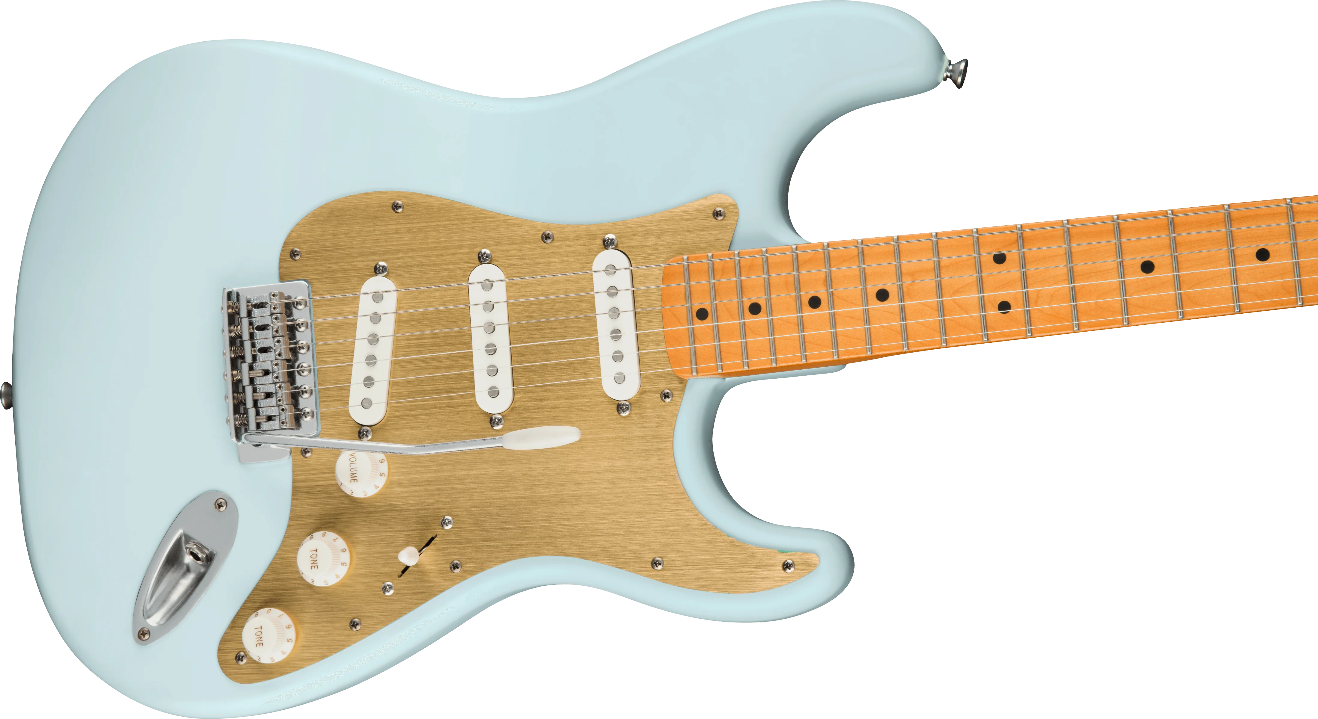 Squier 40th Anniversary Stratocaster Vintage Edition Satin Sonic Blue Electric Guitar - Image 4
