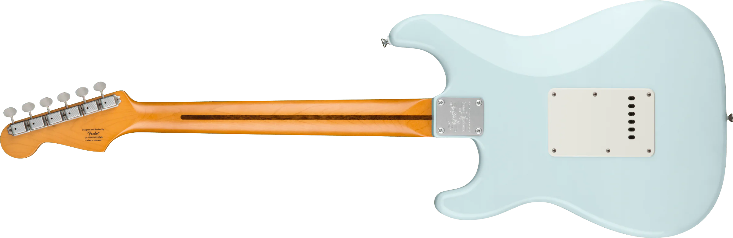 Squier 40th Anniversary Stratocaster Vintage Edition Satin Sonic Blue Electric Guitar - Image 5