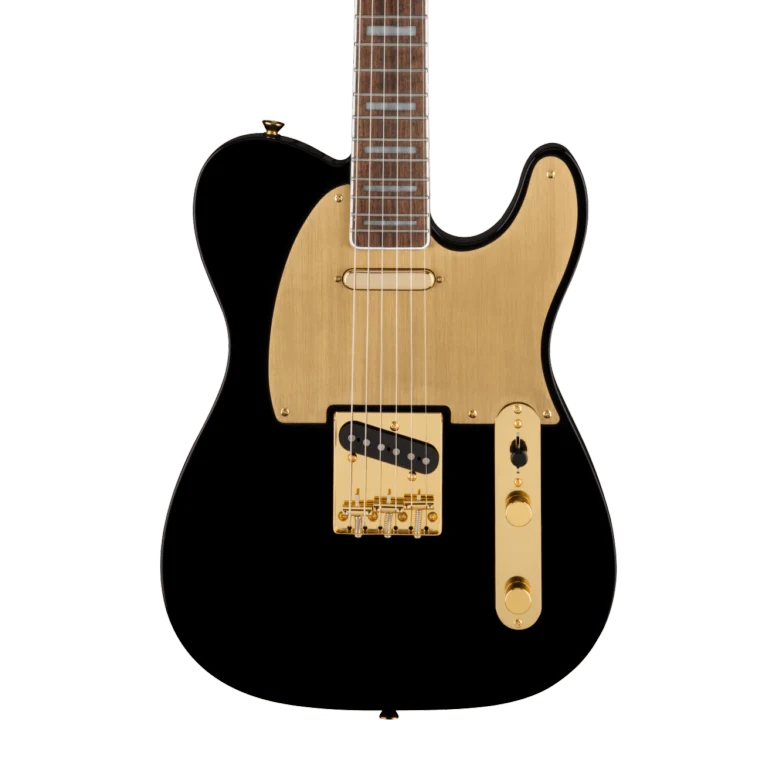 Squier 40th Anniversary Telecaster Gold Edition Black Electric Guitar