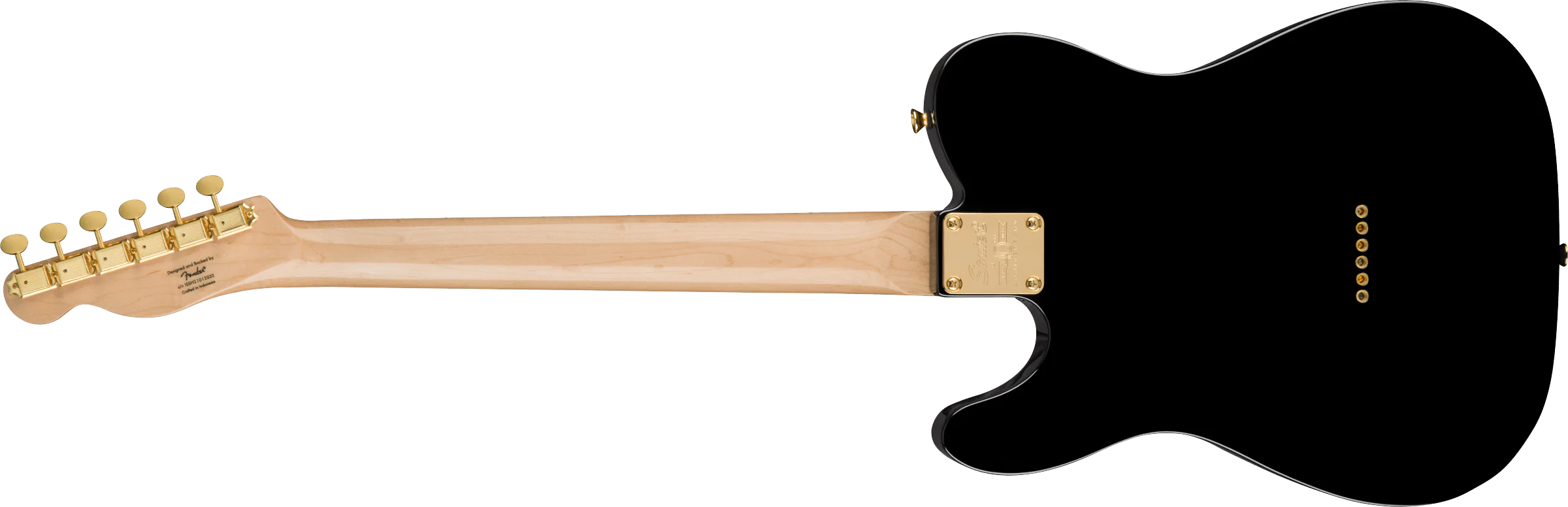Squier 40th Anniversary Telecaster Gold Edition Black Electric Guitar - Image 5