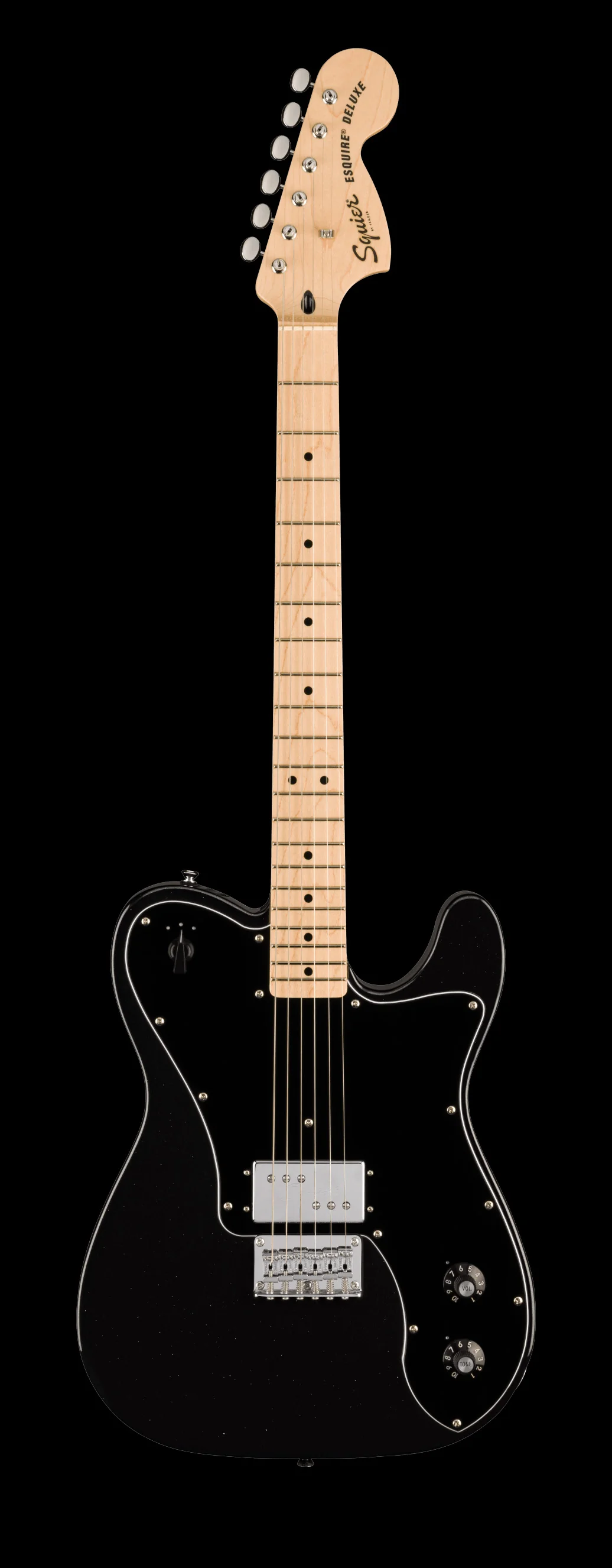 Squier Paranormal Esquire Deluxe Maple Fingerboard Black Pickguard Metallic Black - Image 2
