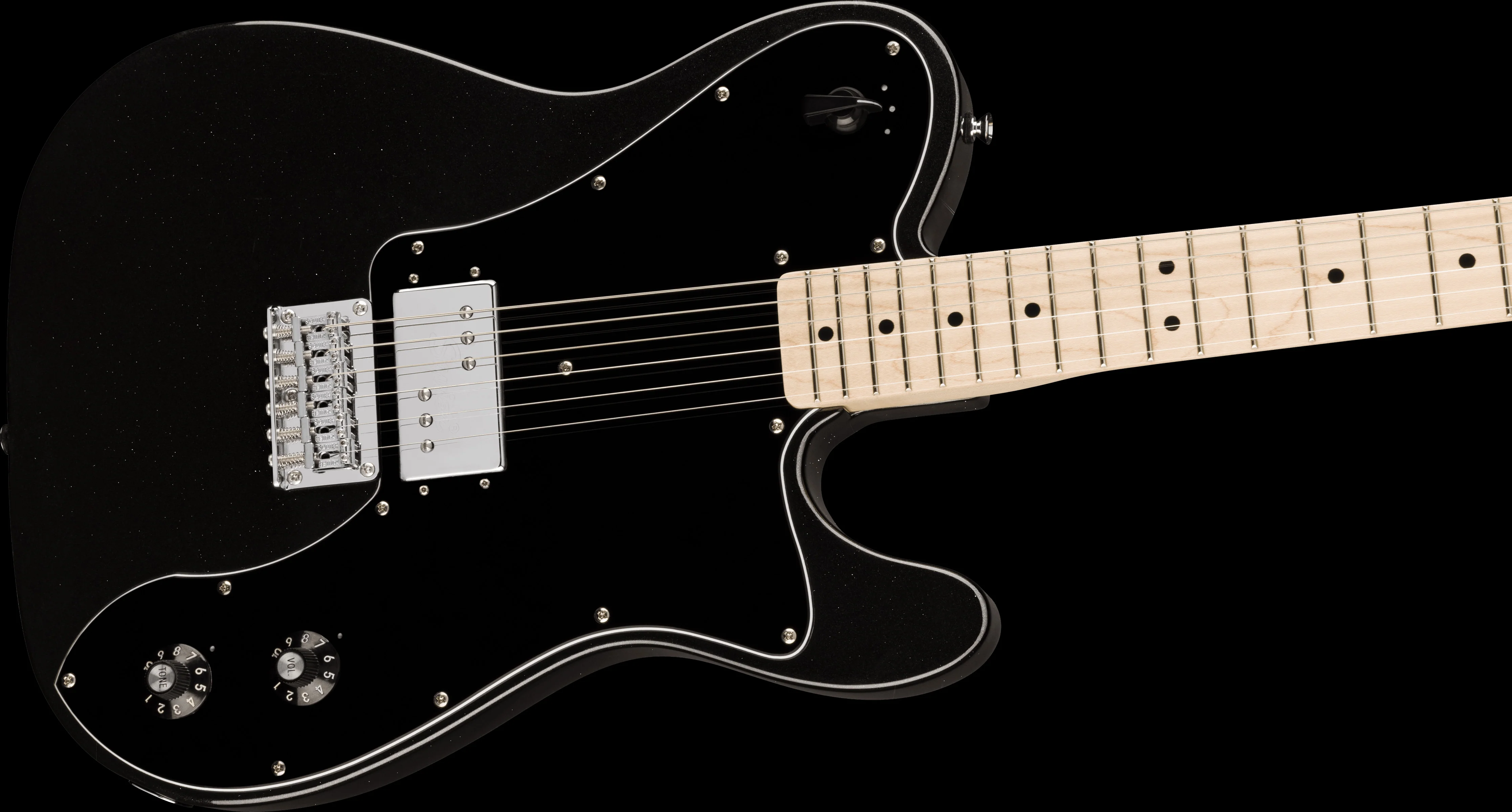 Squier Paranormal Esquire Deluxe Maple Fingerboard Black Pickguard Metallic Black - Image 4