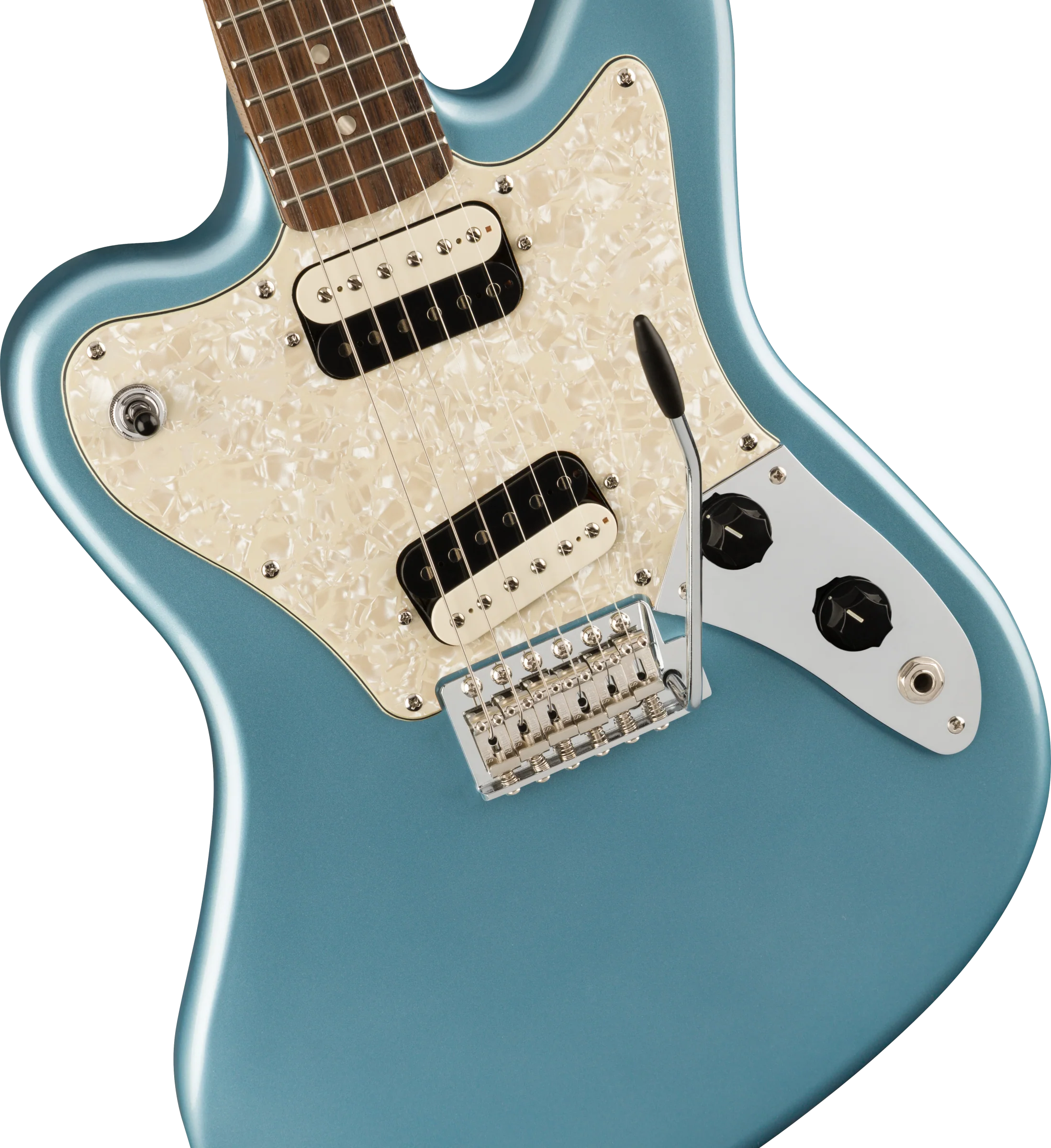 DISC - Squier Paranormal Super-Sonic Laurel Fingerboard Ice Blue Metallic Electric Guitar - Image 3