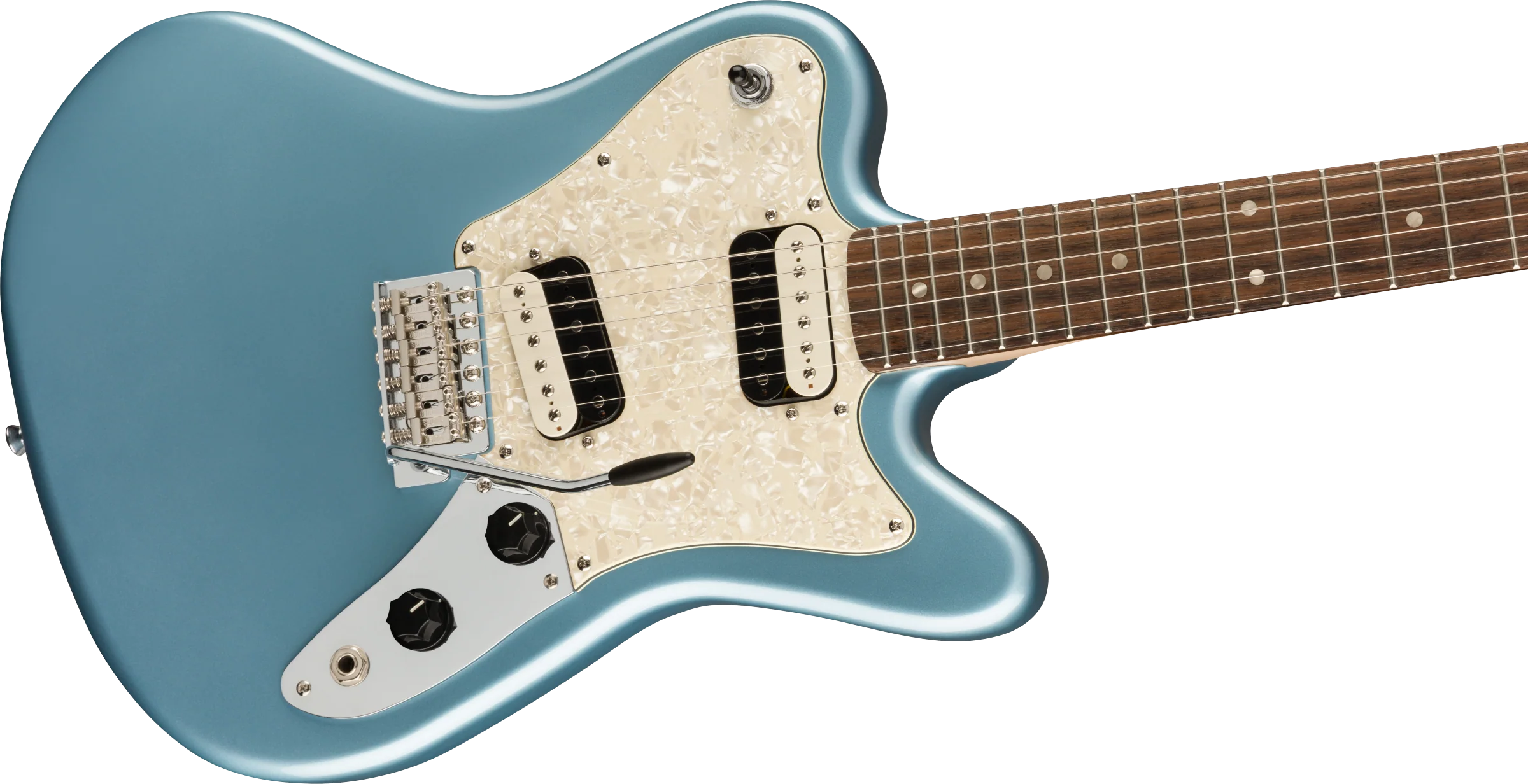 DISC - Squier Paranormal Super-Sonic Laurel Fingerboard Ice Blue Metallic Electric Guitar - Image 4