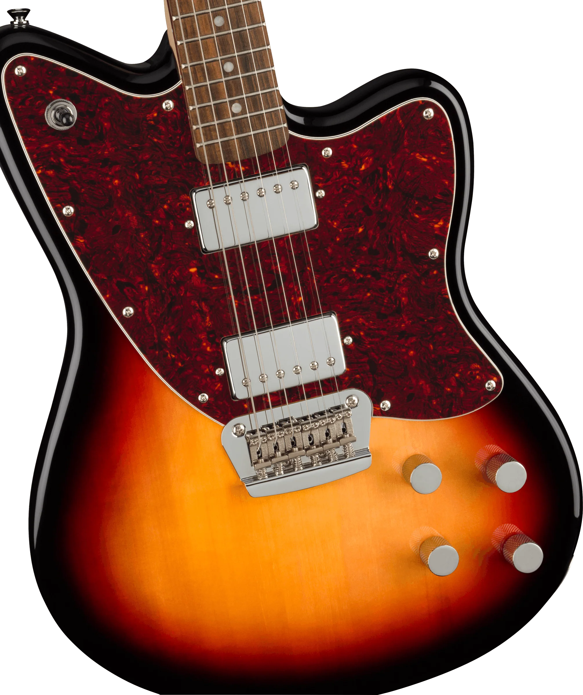 Squier Paranormal Toronado Laurel Fingerboard Tortoiseshell Pickguard 3-Color Sunburst - Image 3