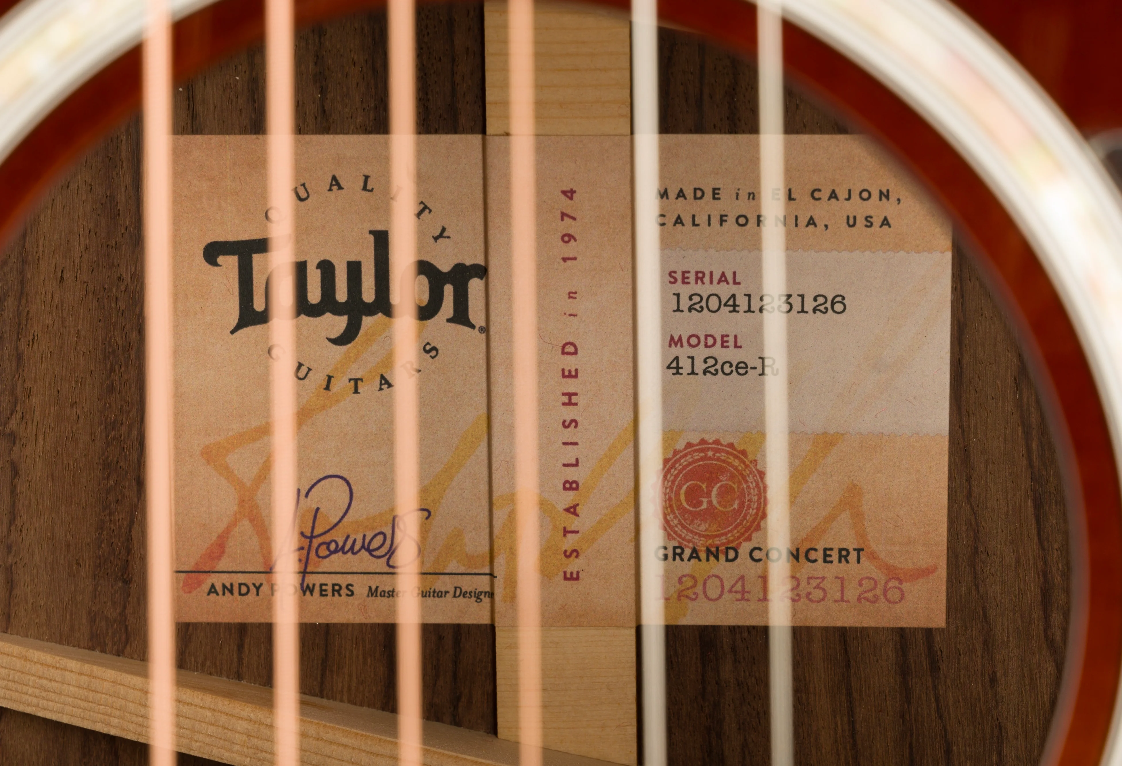 Taylor 412ce-R Grand Concert Indian Rosewood Tobacco Sunburst Acoustic Electric Guitar with Case - 1204123126 Demo - Image 12