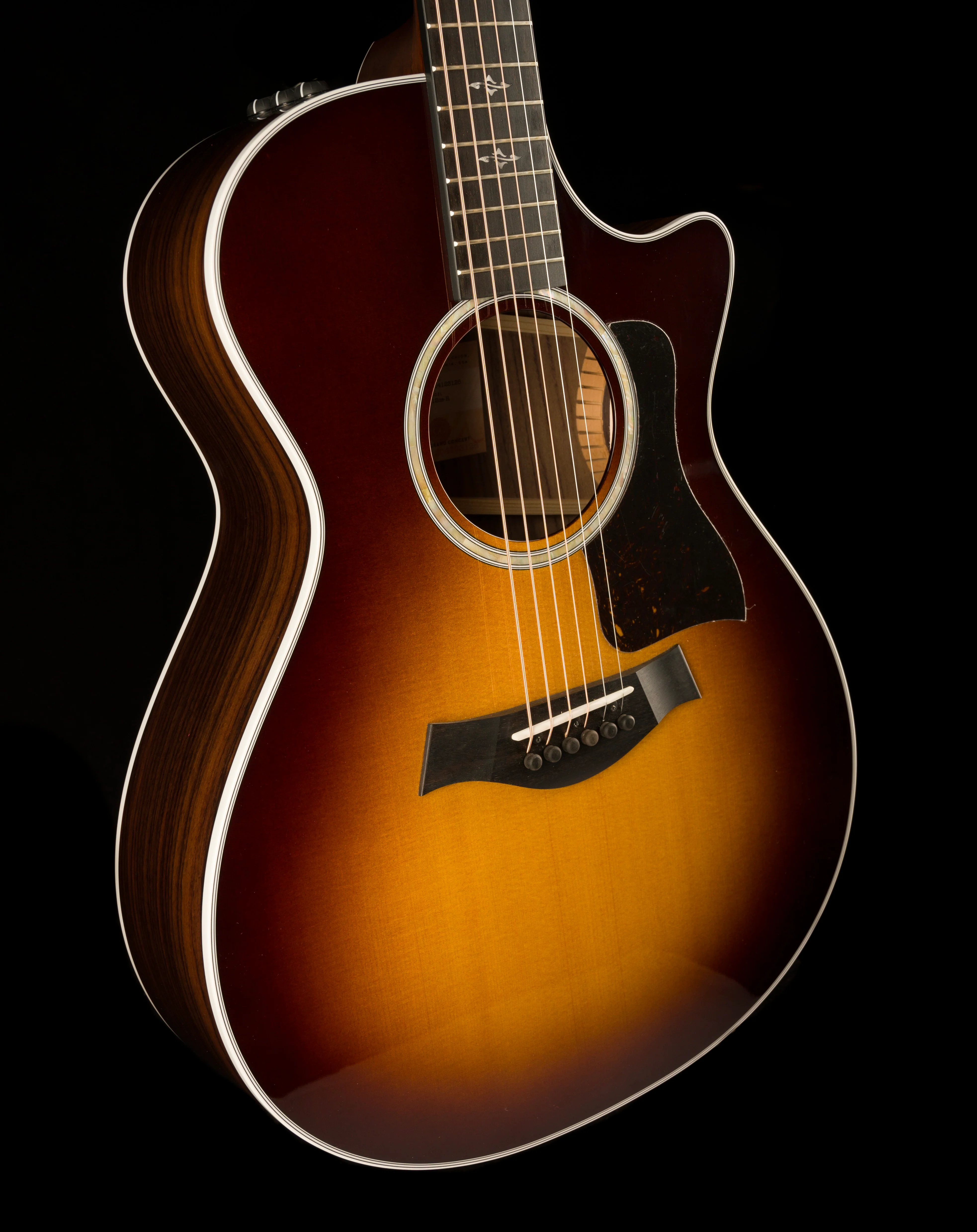 Taylor 412ce-R Grand Concert Indian Rosewood Tobacco Sunburst Acoustic Electric Guitar with Case - 1204123126 Demo - Image 9