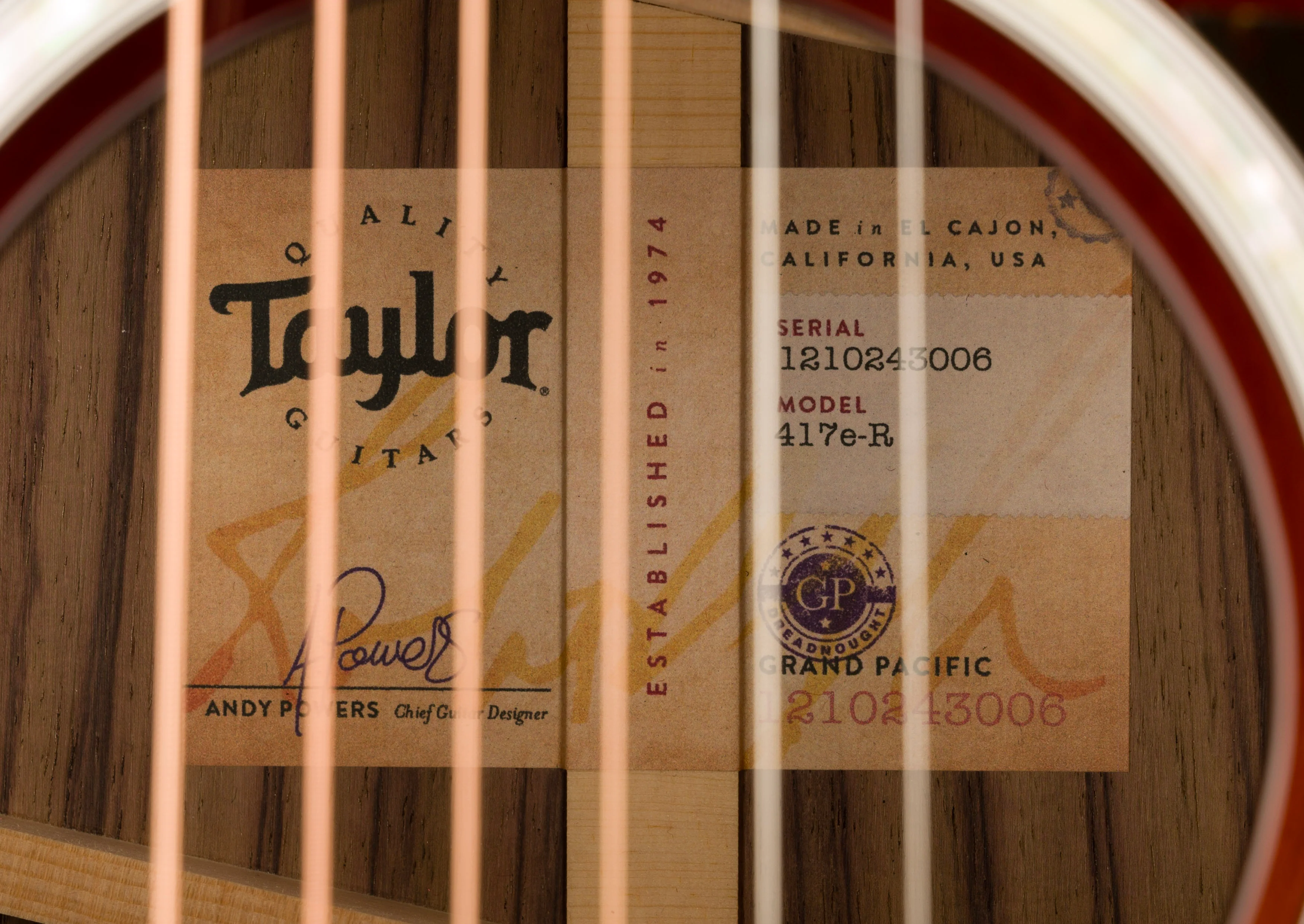 Taylor 417e-R Grand Pacific Indian Rosewood Acoustic Electric Guitar With Case - Image 12
