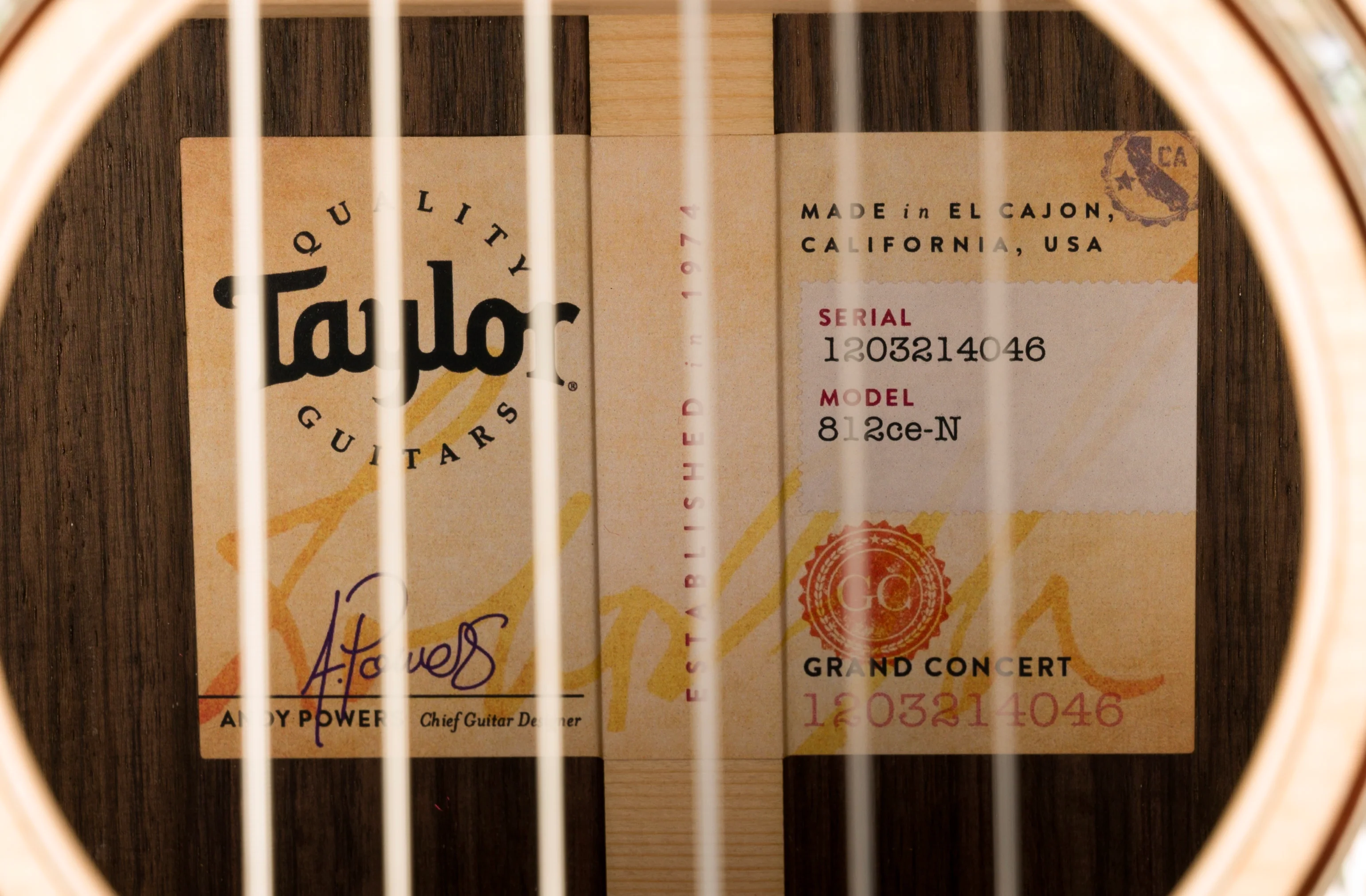 Taylor 812ce-N Grand Concert Nylon String Acoustic Electric Guitar with Case - Image 12