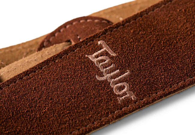 Taylor Strap Embroidered Suede Chocalate Brown 2.5" - Image 2