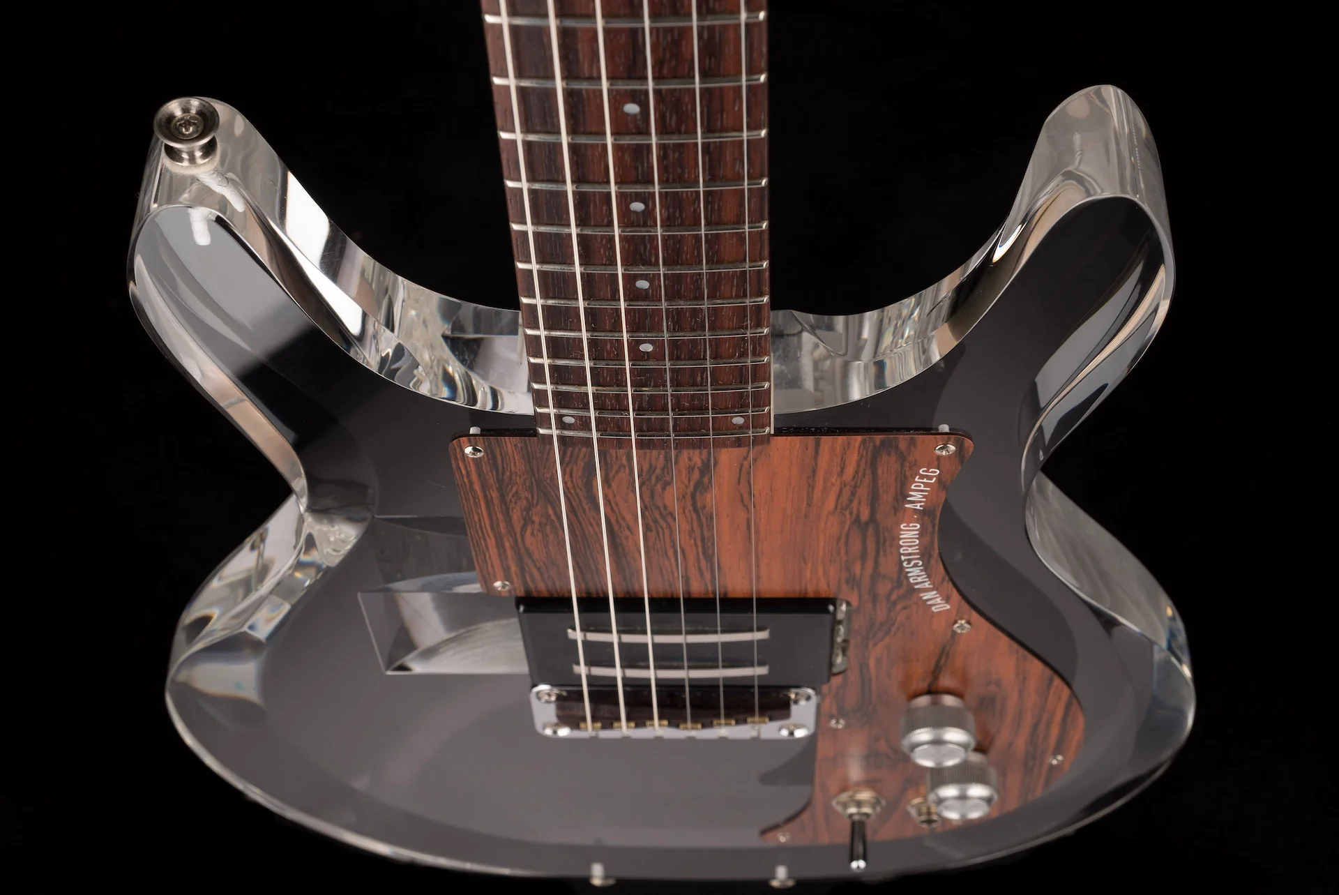 Pre Owned 1998 Ampeg Dan Armstrong ADA6 Clear Lucite Electric Guitar with OHSC - Image 12