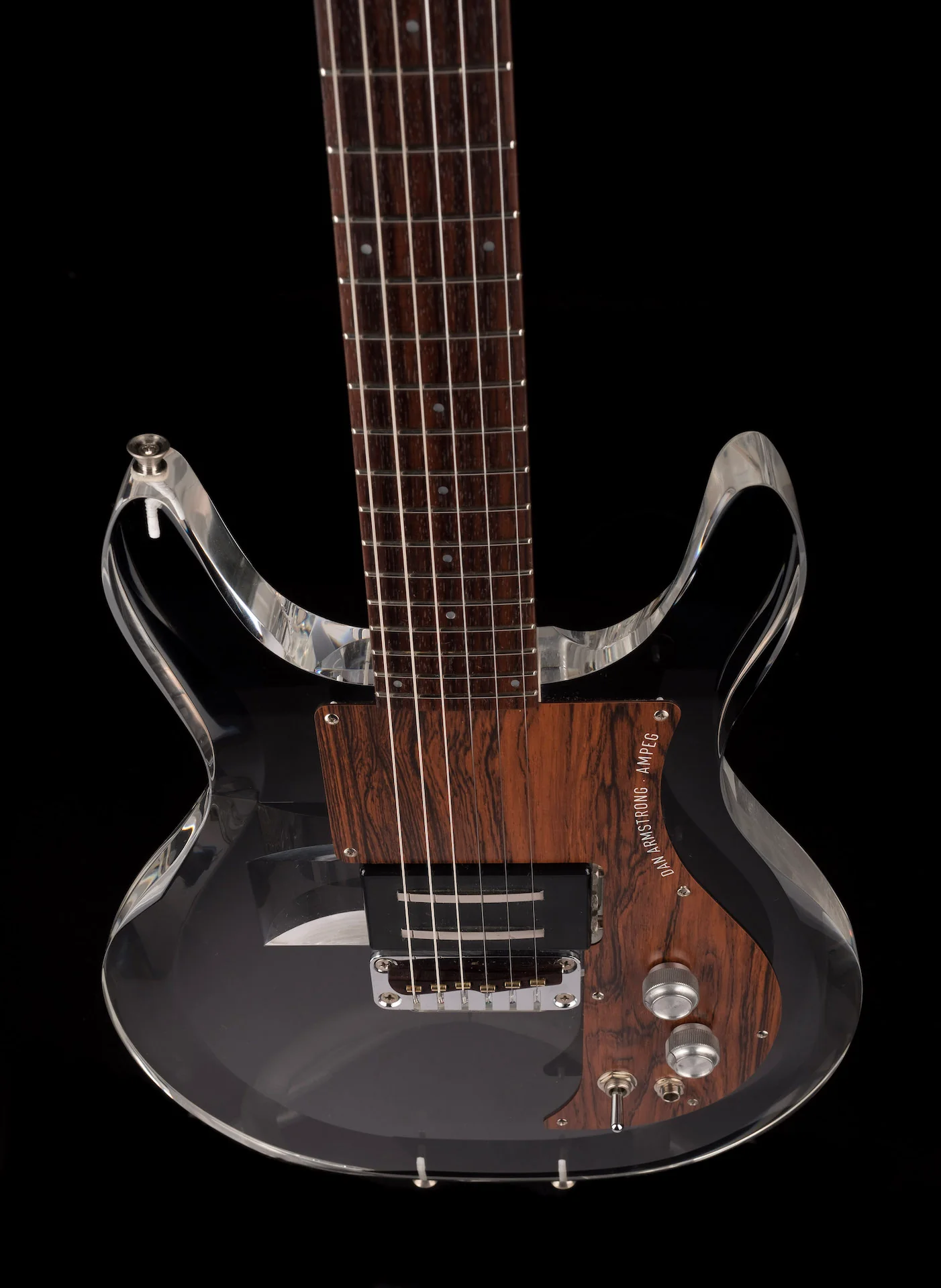 Pre Owned 1998 Ampeg Dan Armstrong ADA6 Clear Lucite Electric Guitar with OHSC - Image 4