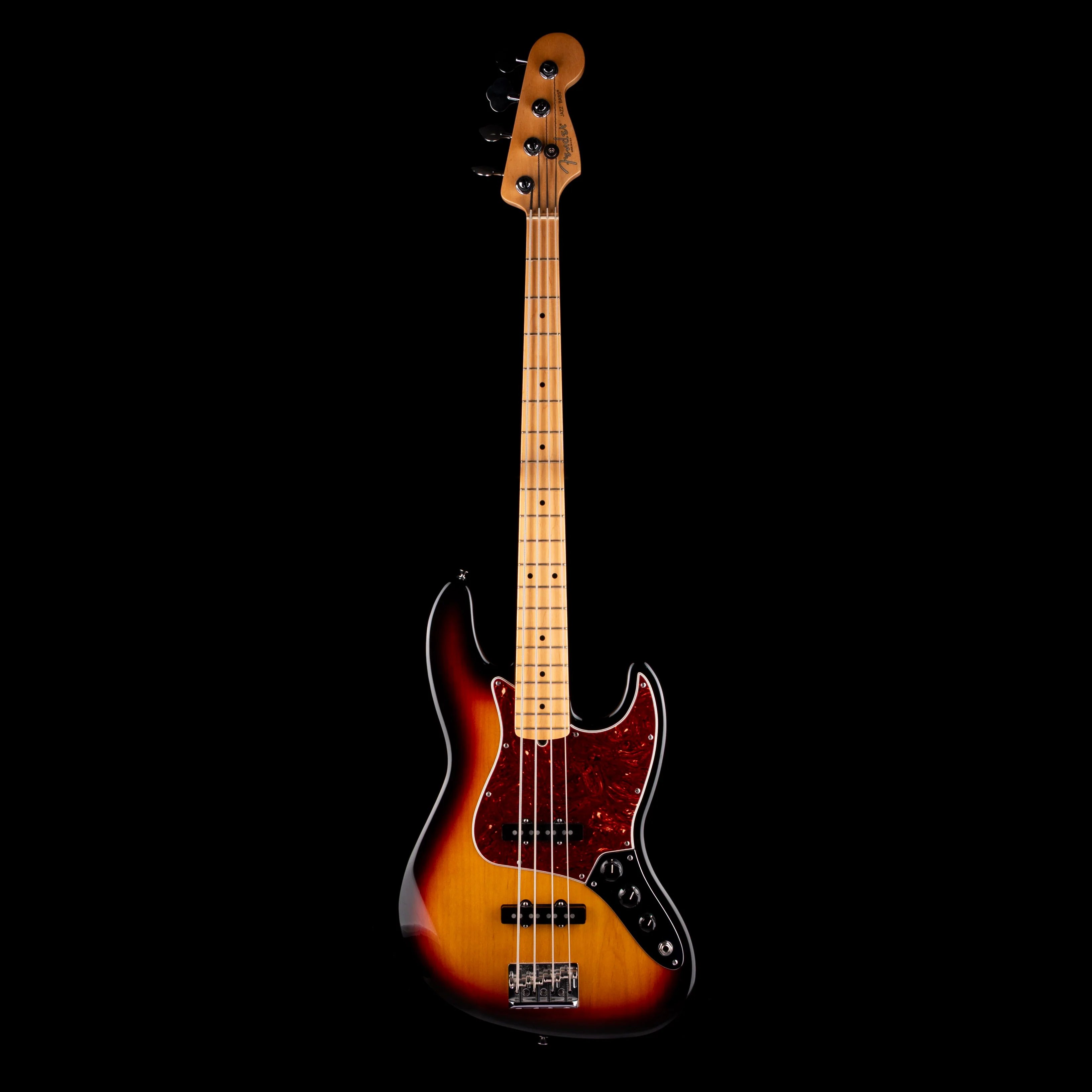 Used 2008 Fender American Standard Jazz Bass 3-Tone Sunburst With OHSC - Image 2