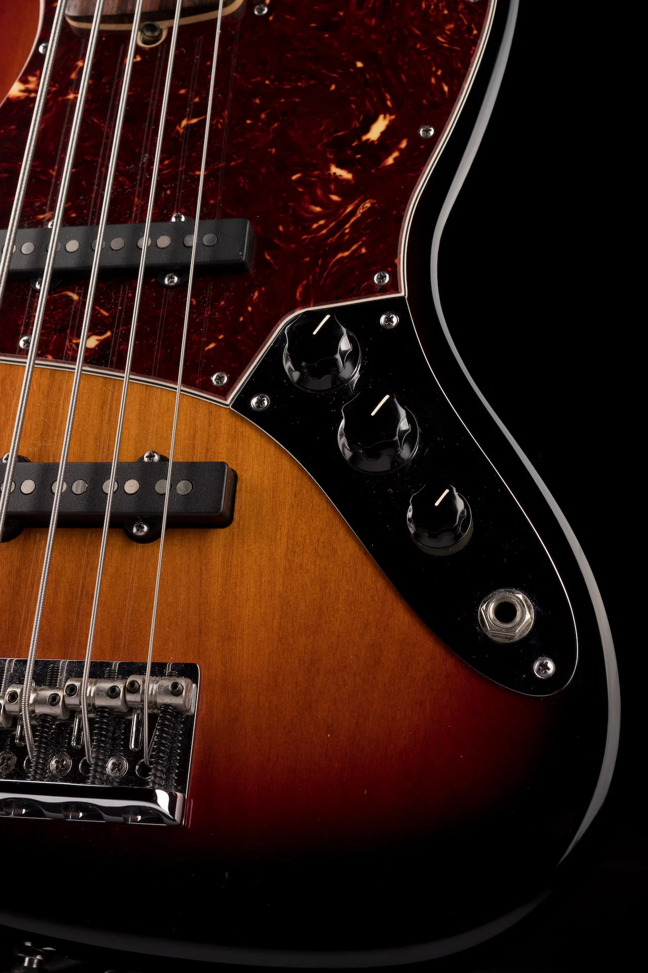 Used 2012 Fender American Standard Jazz Bass V 3-Tone Sunburst with OHSC - Image 8