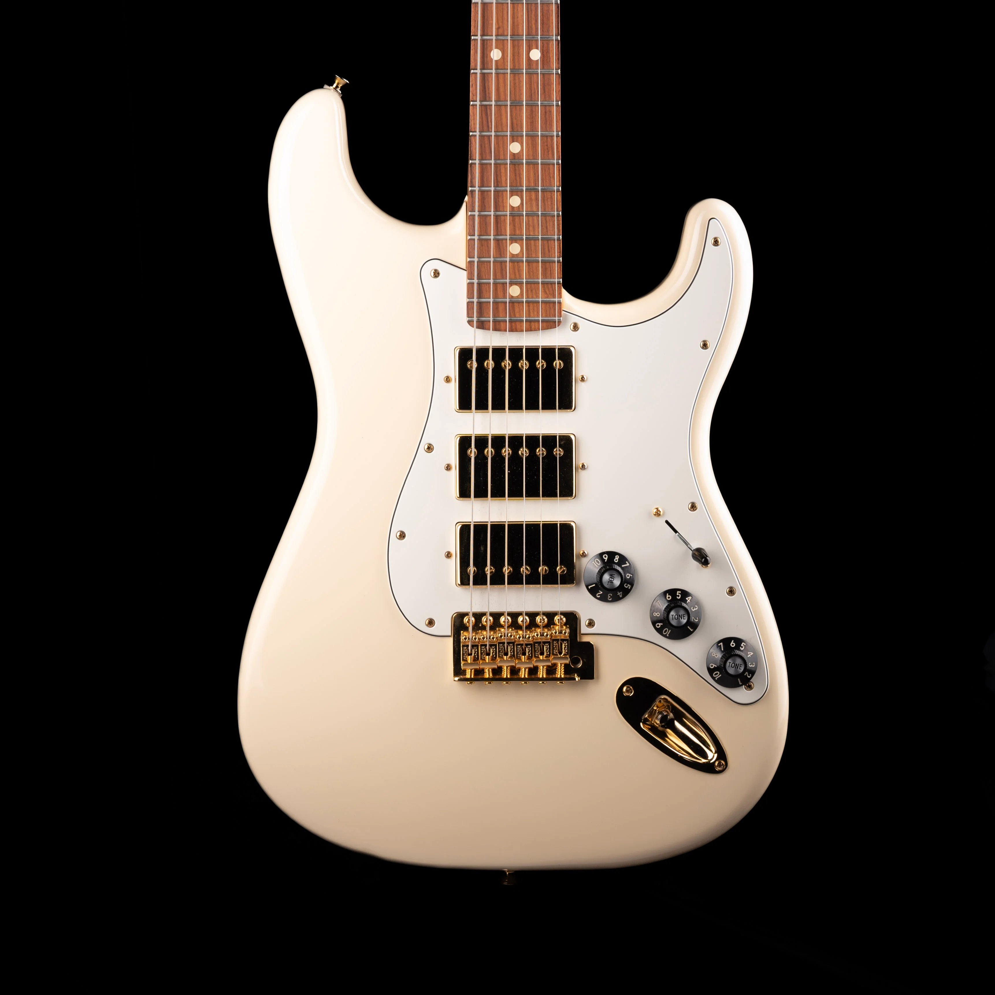 Used 2019 Fender Limited Edition Mahogany Blacktop Stratocaster HHH Olympic White with Case