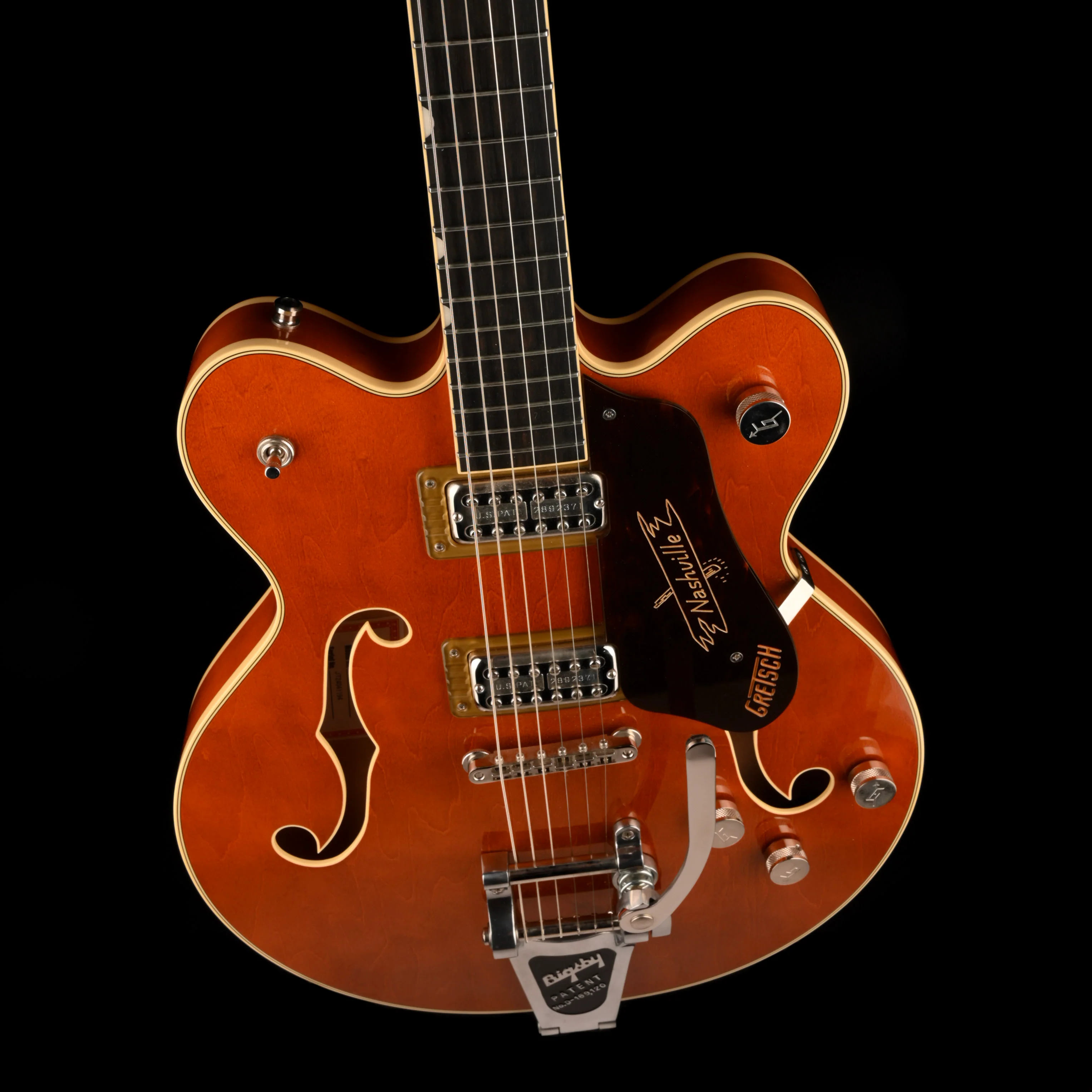 Used 2024 Gretsch Nashville G6220 TDC Flame Maple Top Round Up Orange With OHSC - Image 3