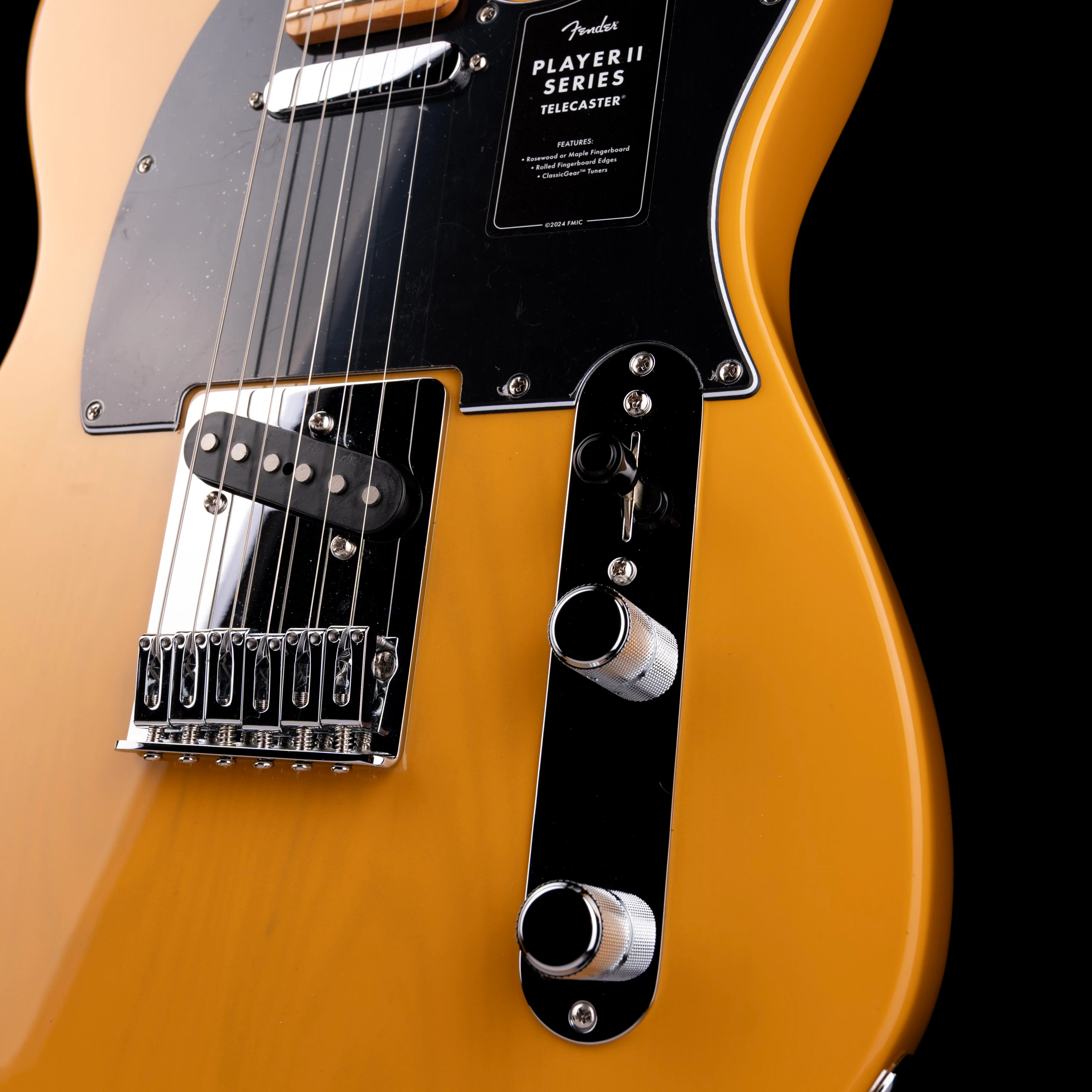Used 2025 Fender Player II Telecaster Chambered Ash Butterscotch Blonde with Gig Bag - Image 6