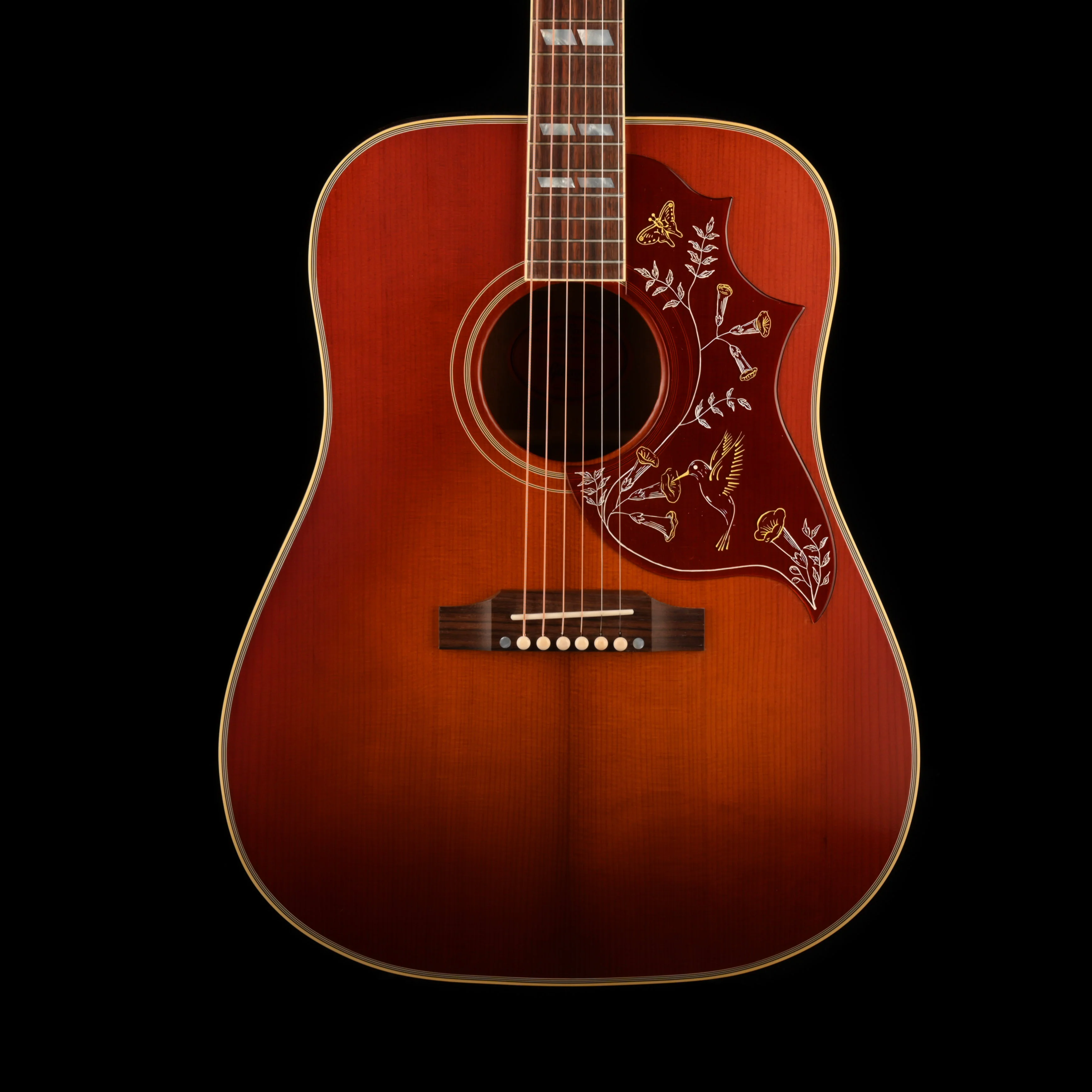 Used 2025 Gibson Custom Shop 1960 Hummingbird Fixed Bridge Heritage Cherry Sunburst Acoustic Guitar With OHSC