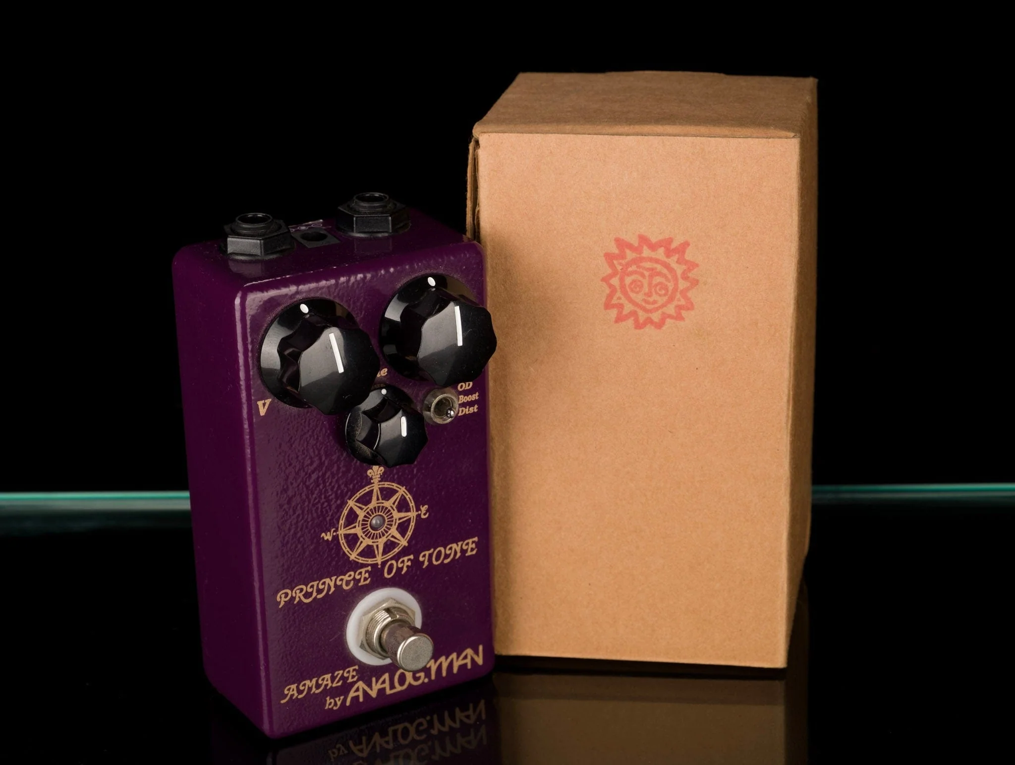 Used Analogman Prince Of Tone Overdrive Guitar Effect Pedal With Box