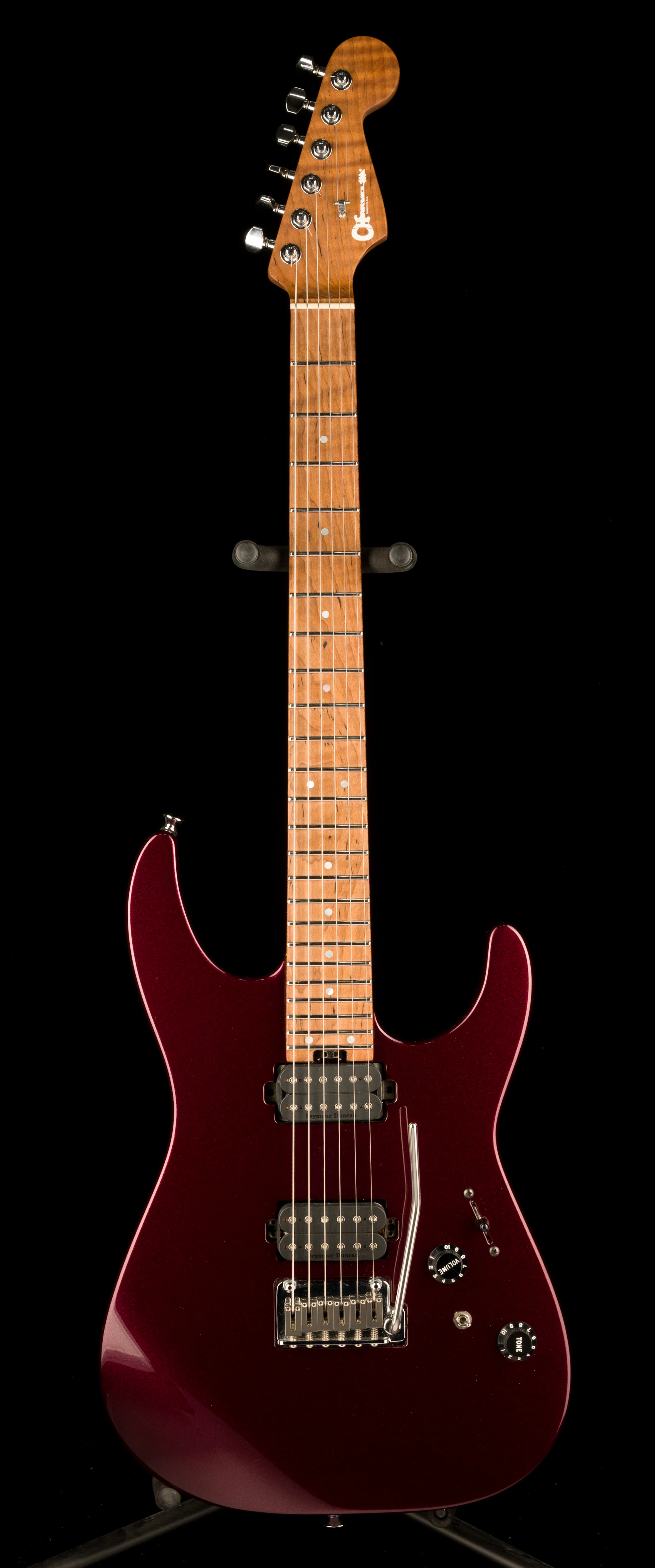 Used Charvel USA Select DK24 HH 2PT CM Caramelized Flame Oxblood With Case - Image 2