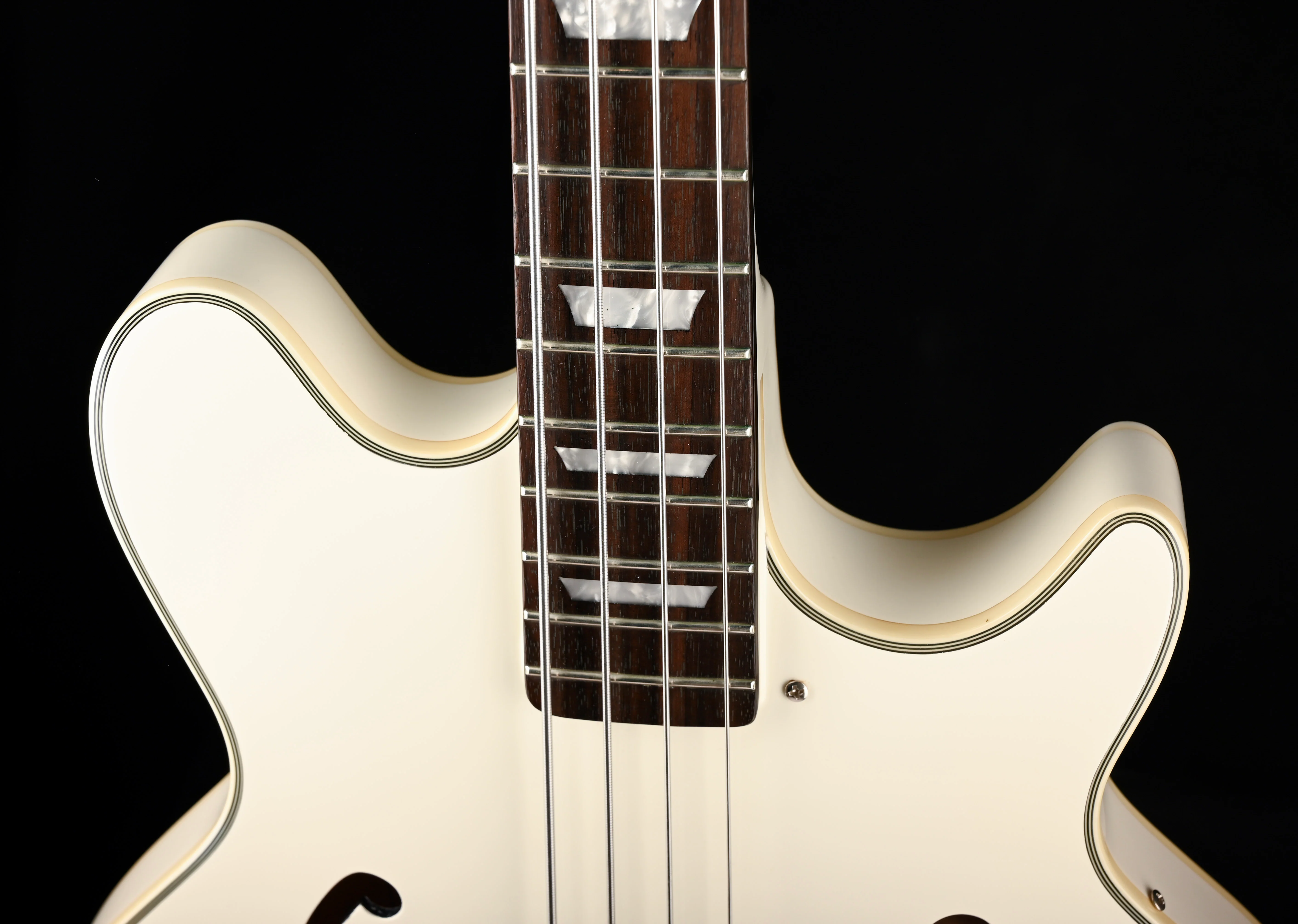Used Epiphone Limited Edition Jack Casady Semi-Hollow Bass Alpine White with OHSC - Image 3