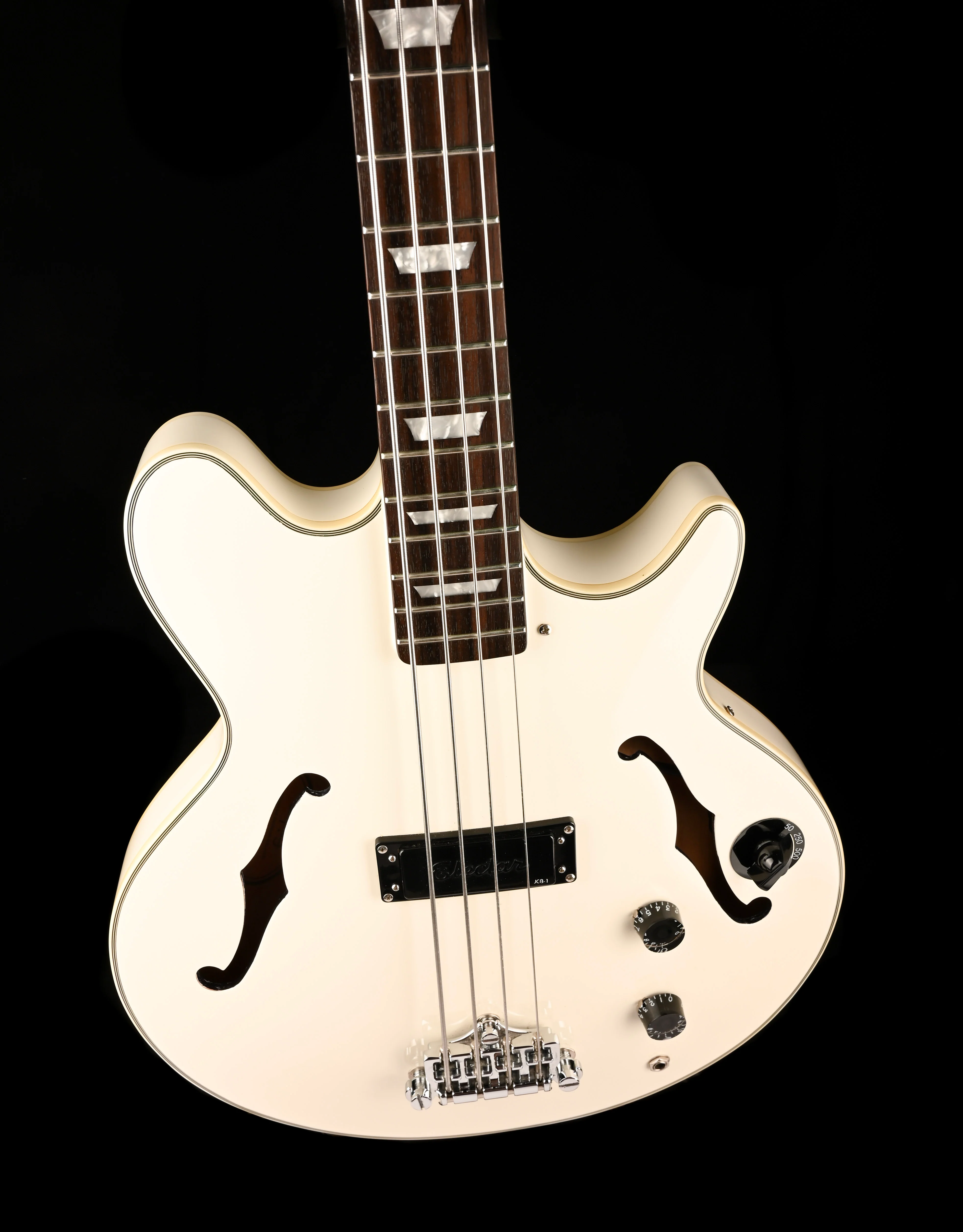 Used Epiphone Limited Edition Jack Casady Semi-Hollow Bass Alpine White with OHSC - Image 4