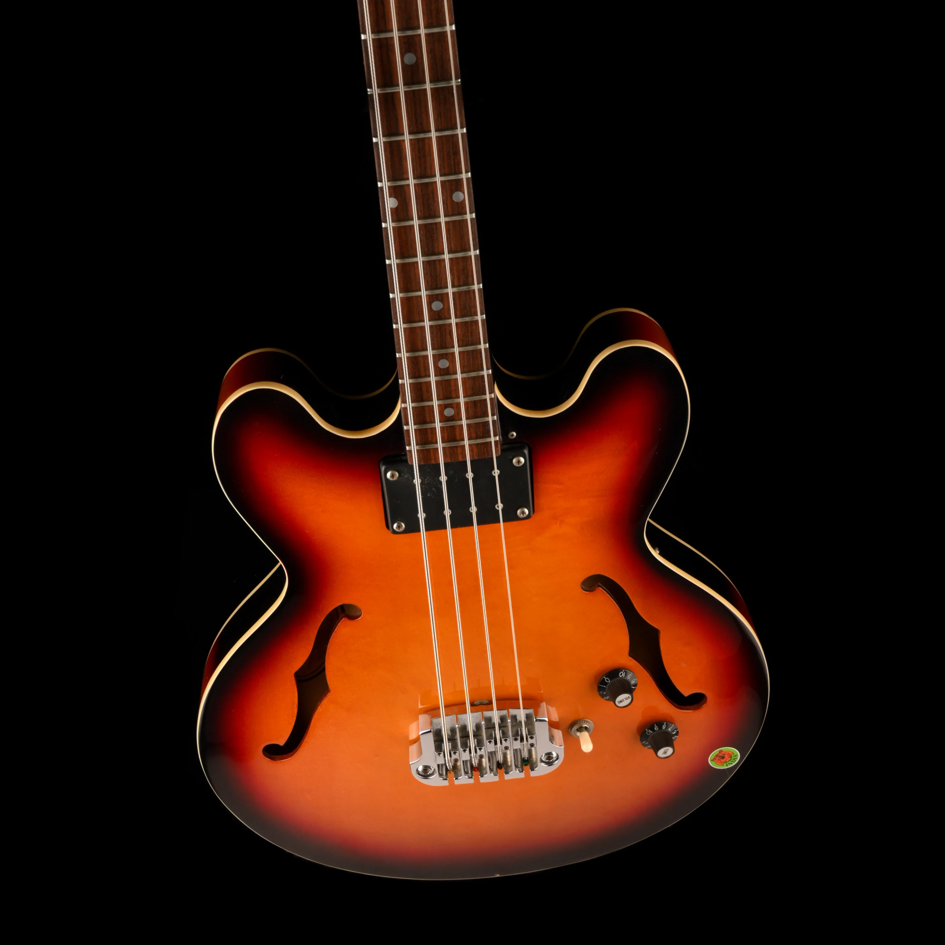 Used Epiphone Rivoli Reissue Sunburst Bass Guitar - Image 3