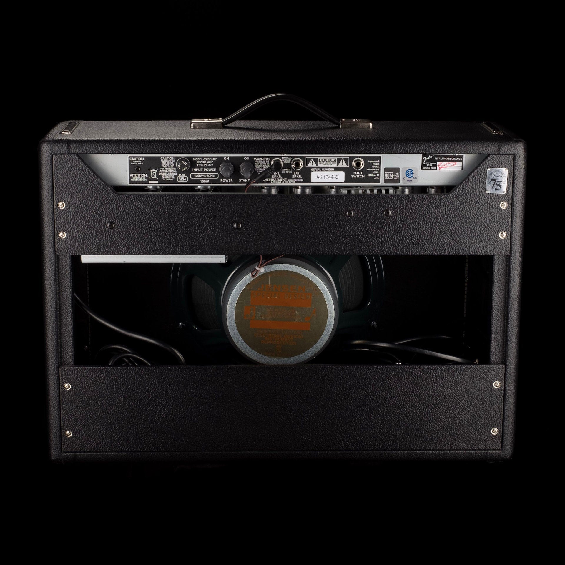 Used Fender '65 Deluxe Reverb 75th Anniversary Guitar Amp Combo - Image 9