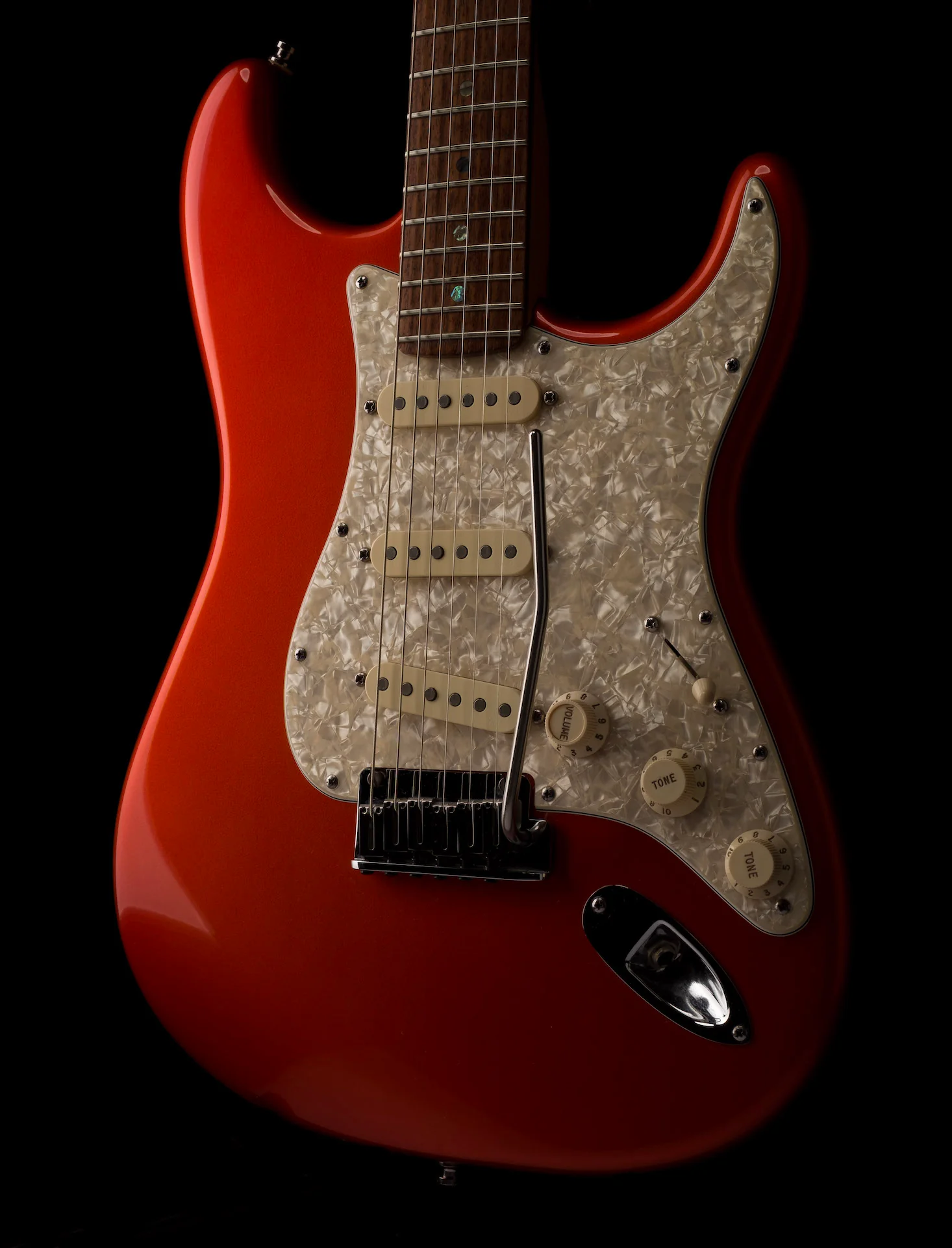 Used '05 Fender American Deluxe Stratocaster Candy Tangerine with Case - Image 10