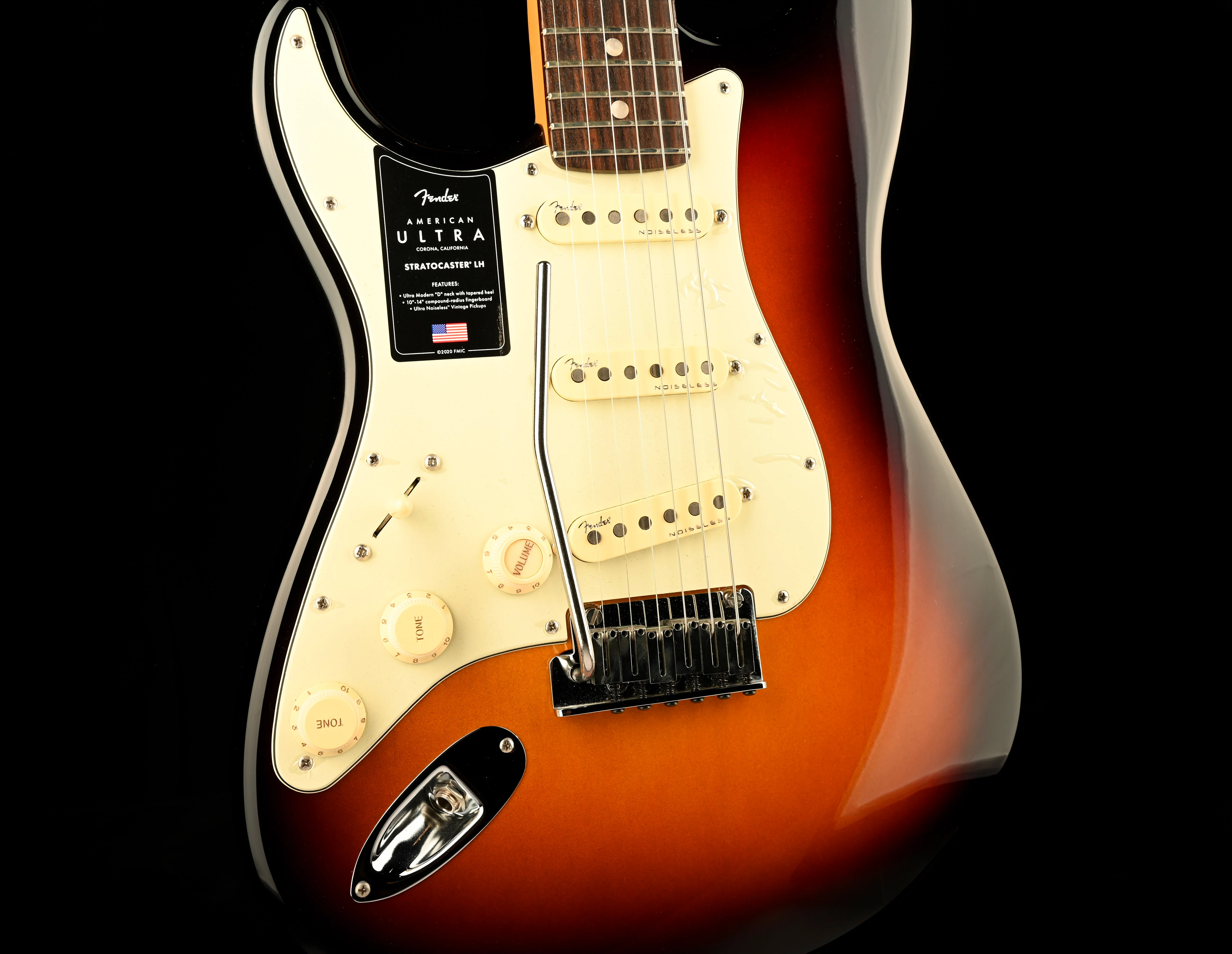 Used Fender American Ultra Stratocaster Left-Handed Ultraburst With OHSC - Image 6