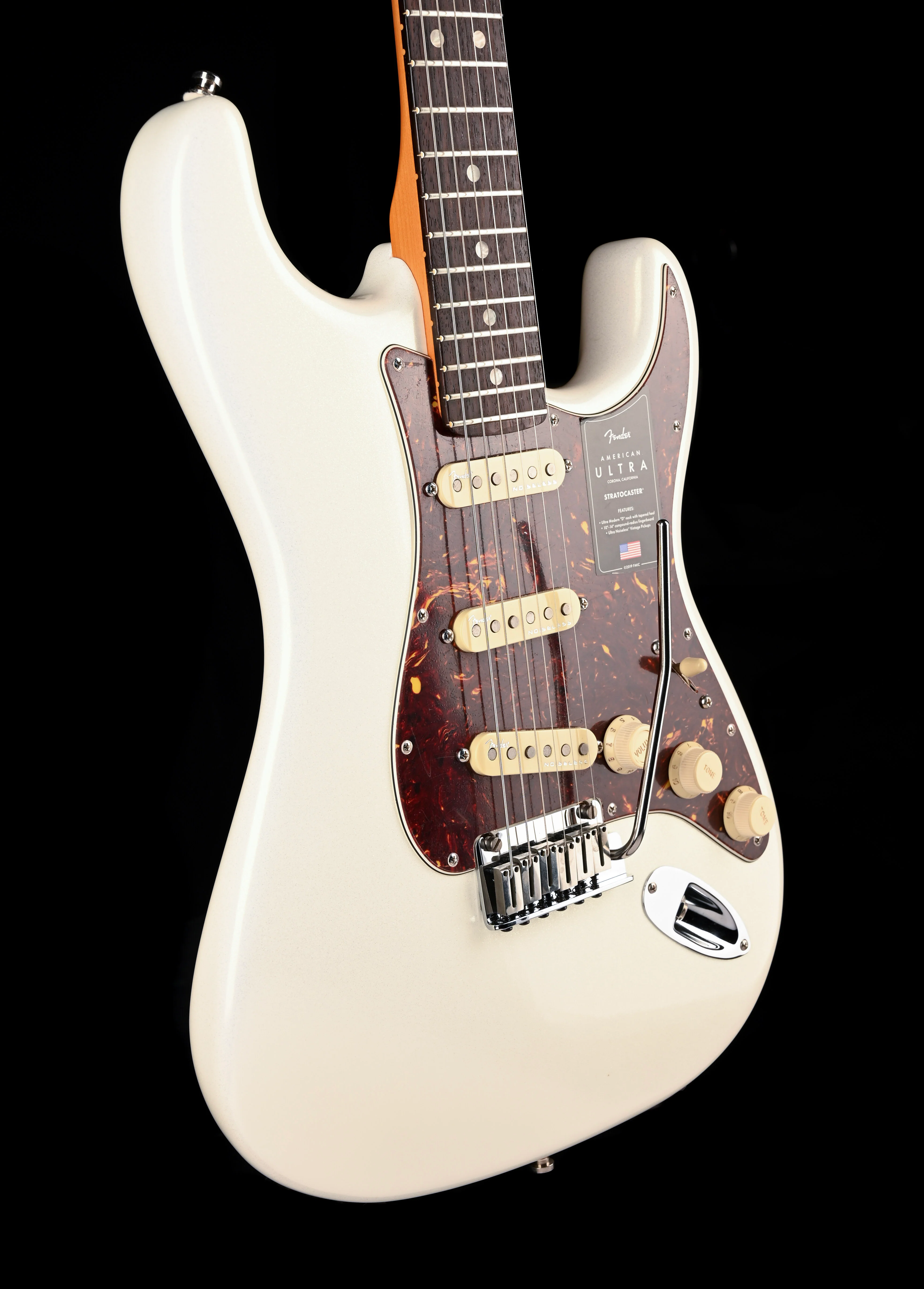 Used Fender American Ultra Stratocaster Rswd Fingerboard Arctic Pearl With Case - Image 10