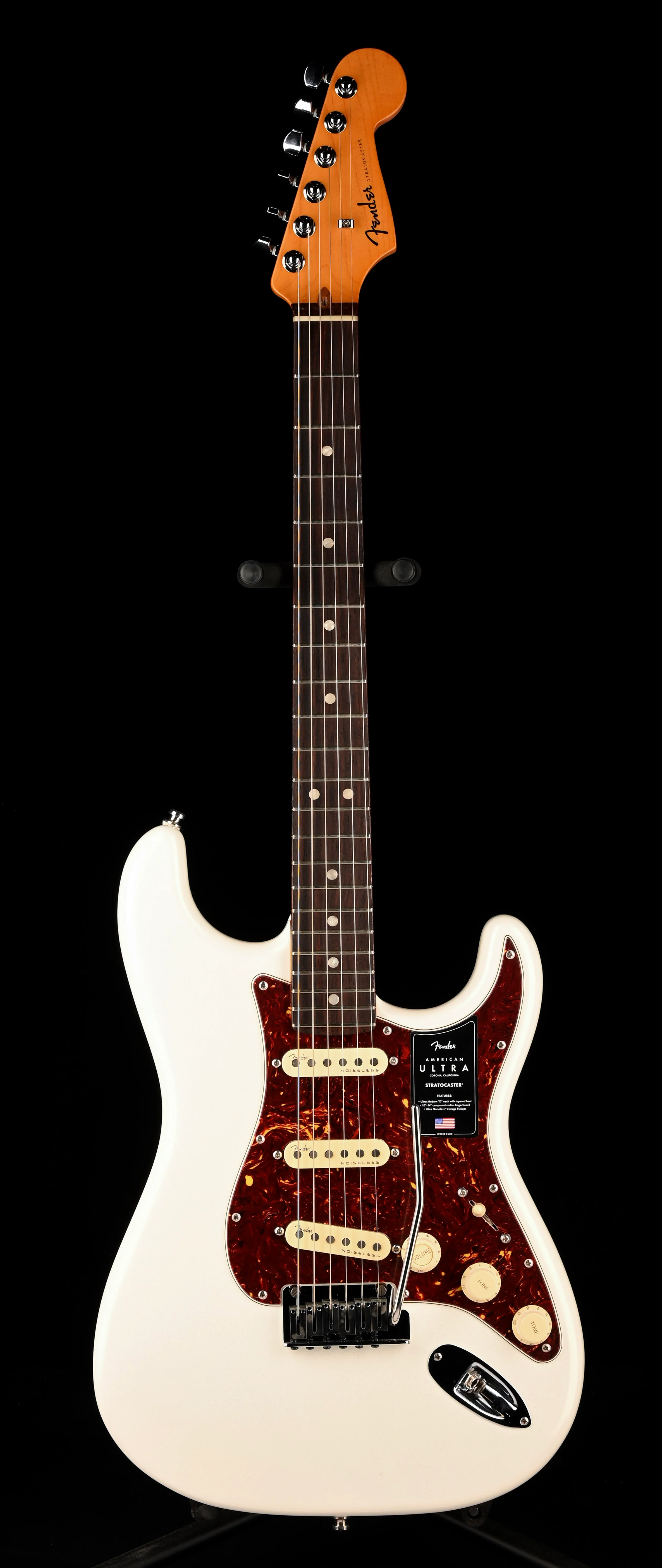 Used Fender American Ultra Stratocaster Rswd Fingerboard Arctic Pearl With Case - Image 2