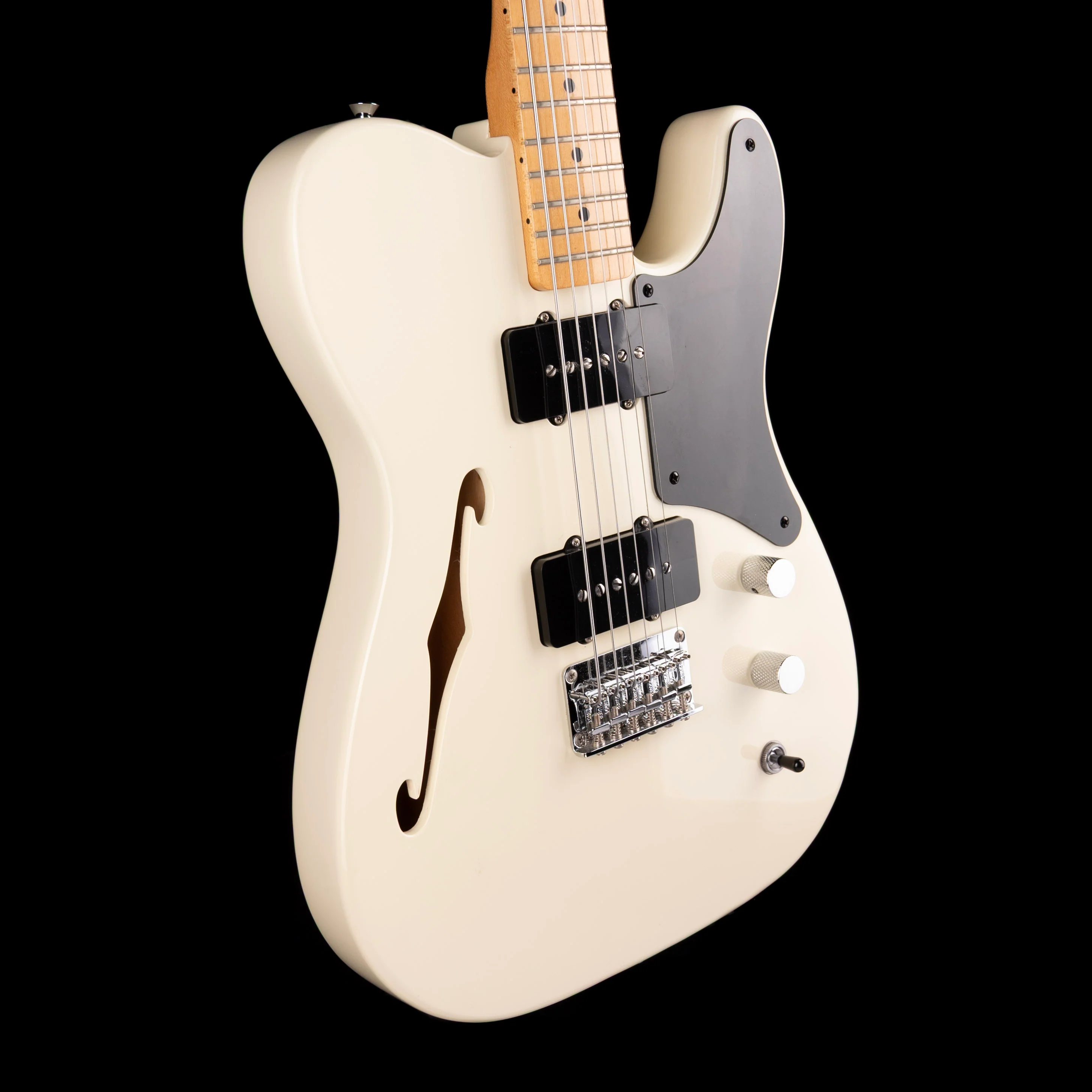 Used Fender Custom Built Sub-Sonic Cabronita Telecaster Thinline Baritone Olympic White - Image 6