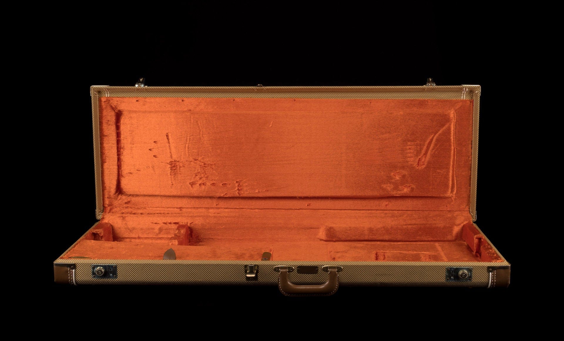 Used Fender G&G Deluxe Strat/Tele Case Tweed with Orange Interior - 1