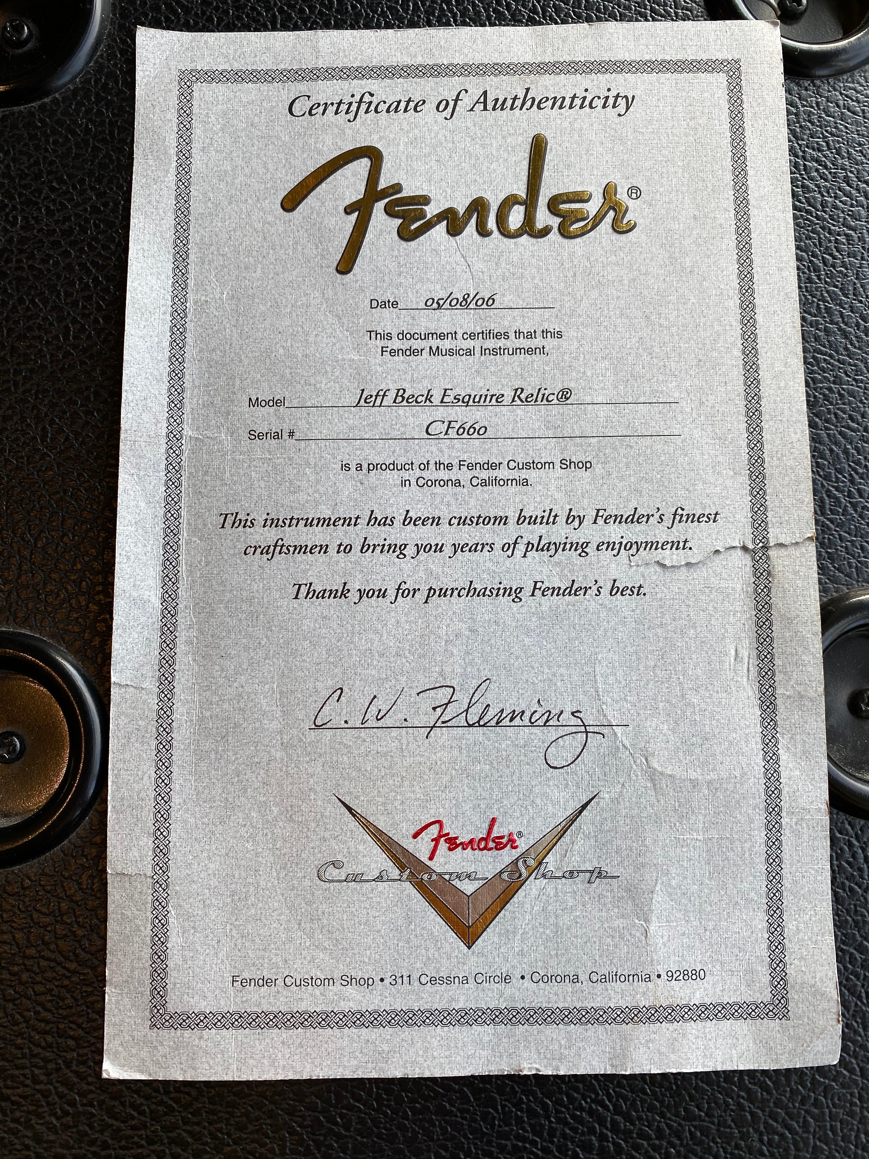 Used '06 Fender Custom Shop Jeff Beck Relic Esquire Olympic White Electric Guitar OHSC Chris Fleming - Image 18