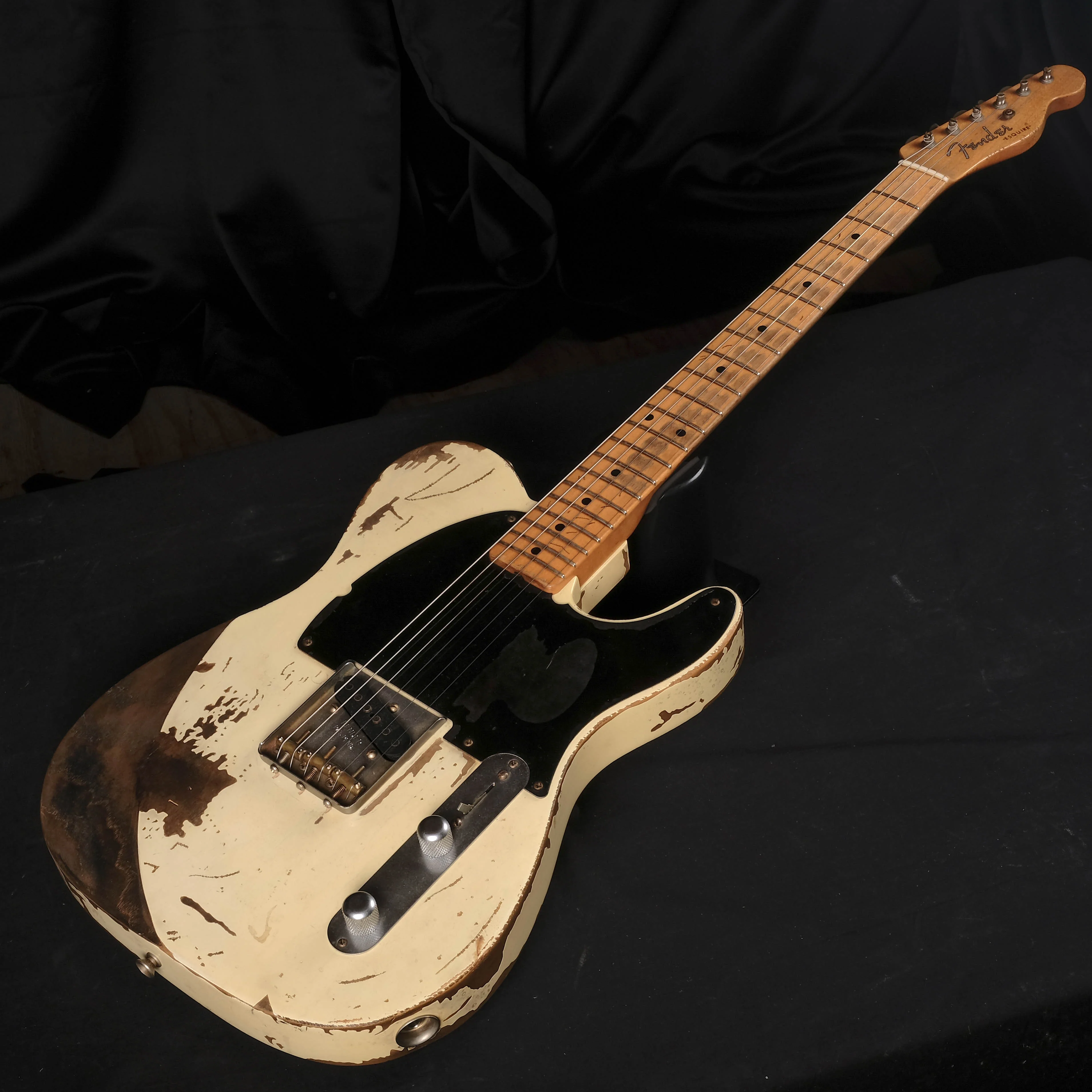 Used '06 Fender Custom Shop Jeff Beck Relic Esquire Olympic White Electric Guitar OHSC Chris Fleming - Image 3