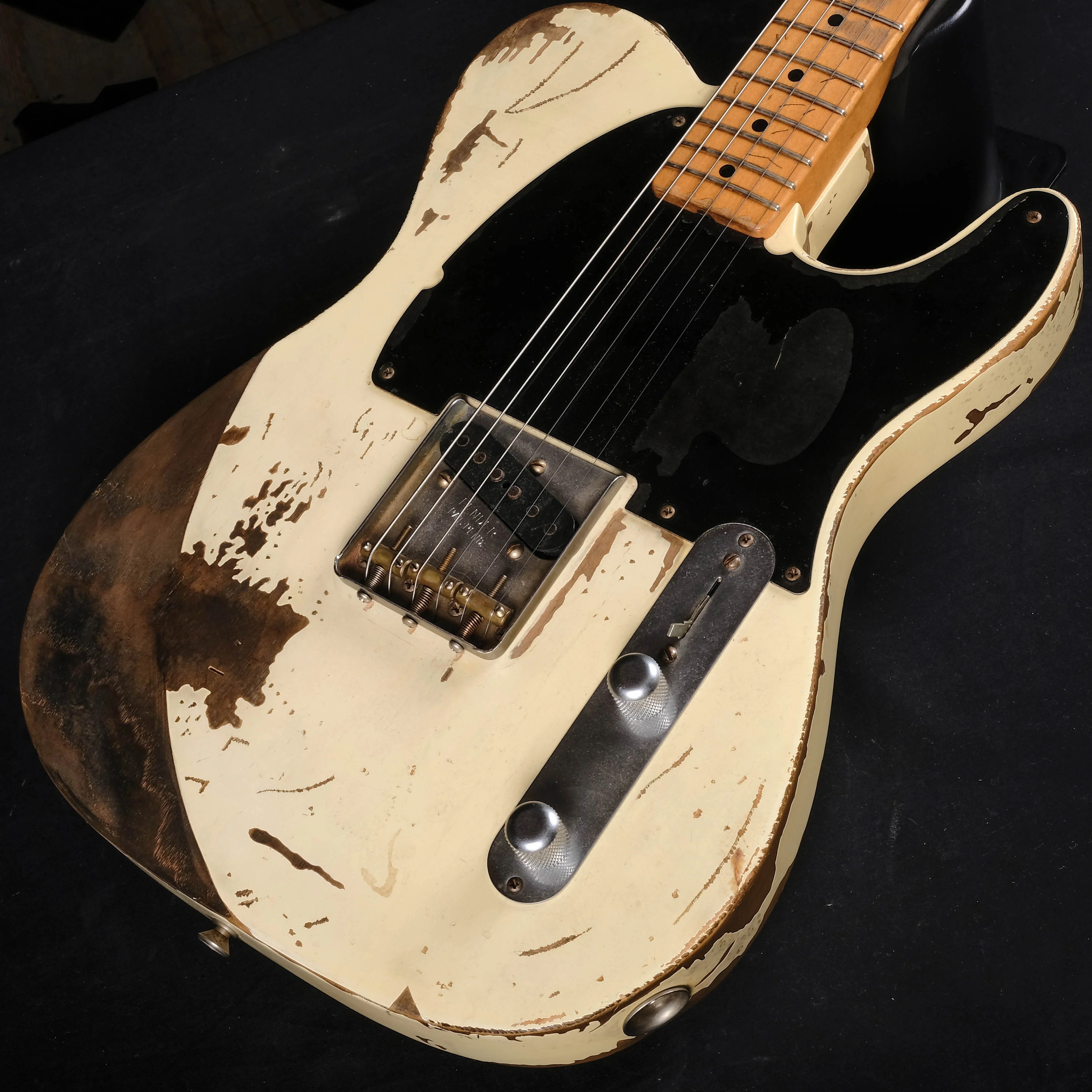 Used '06 Fender Custom Shop Jeff Beck Relic Esquire Olympic White Electric Guitar OHSC Chris Fleming - Image 5
